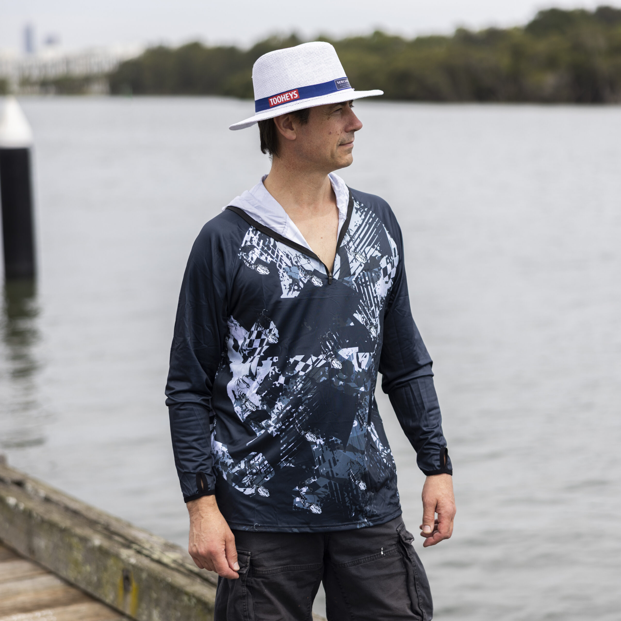 Men’s Polyester Sublimated 1/4 Zip Fishing Hoodie