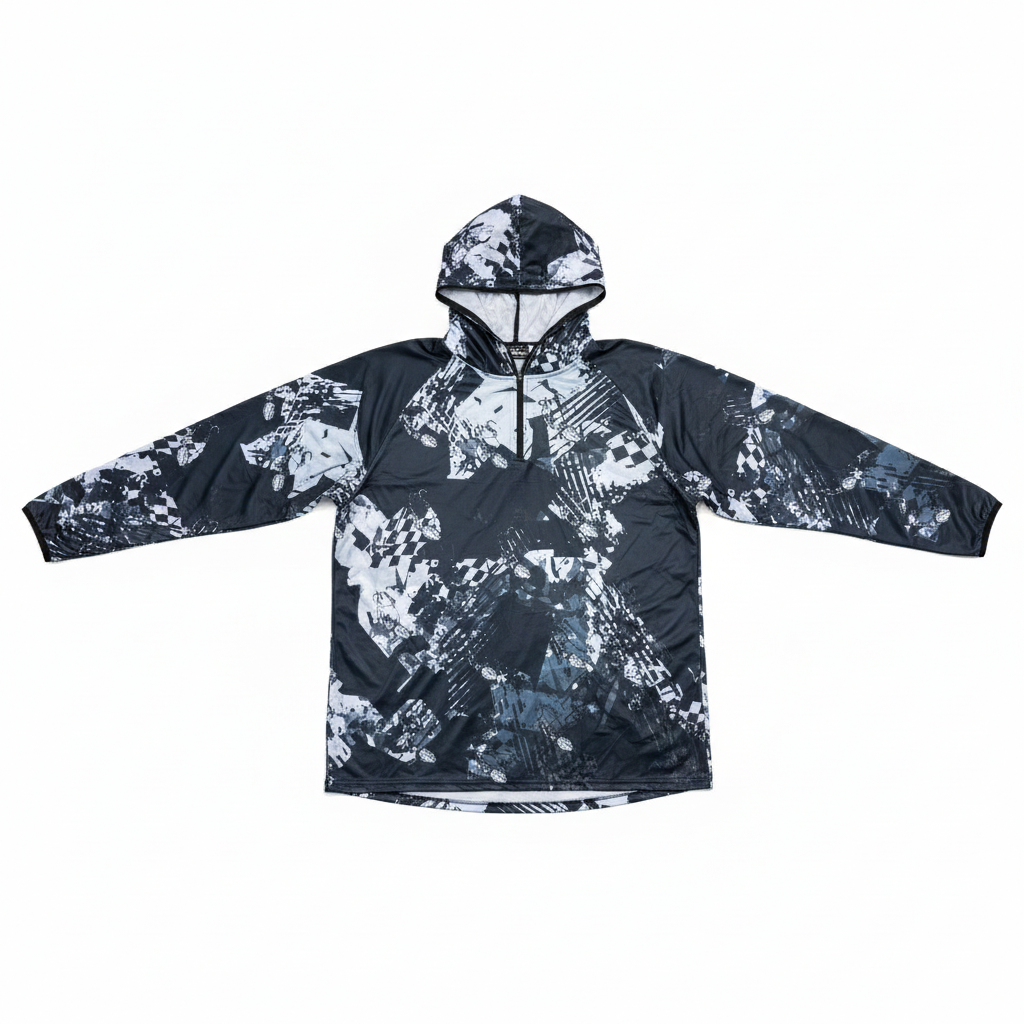 Men’s Polyester Sublimated 1/4 Zip Fishing Hoodie