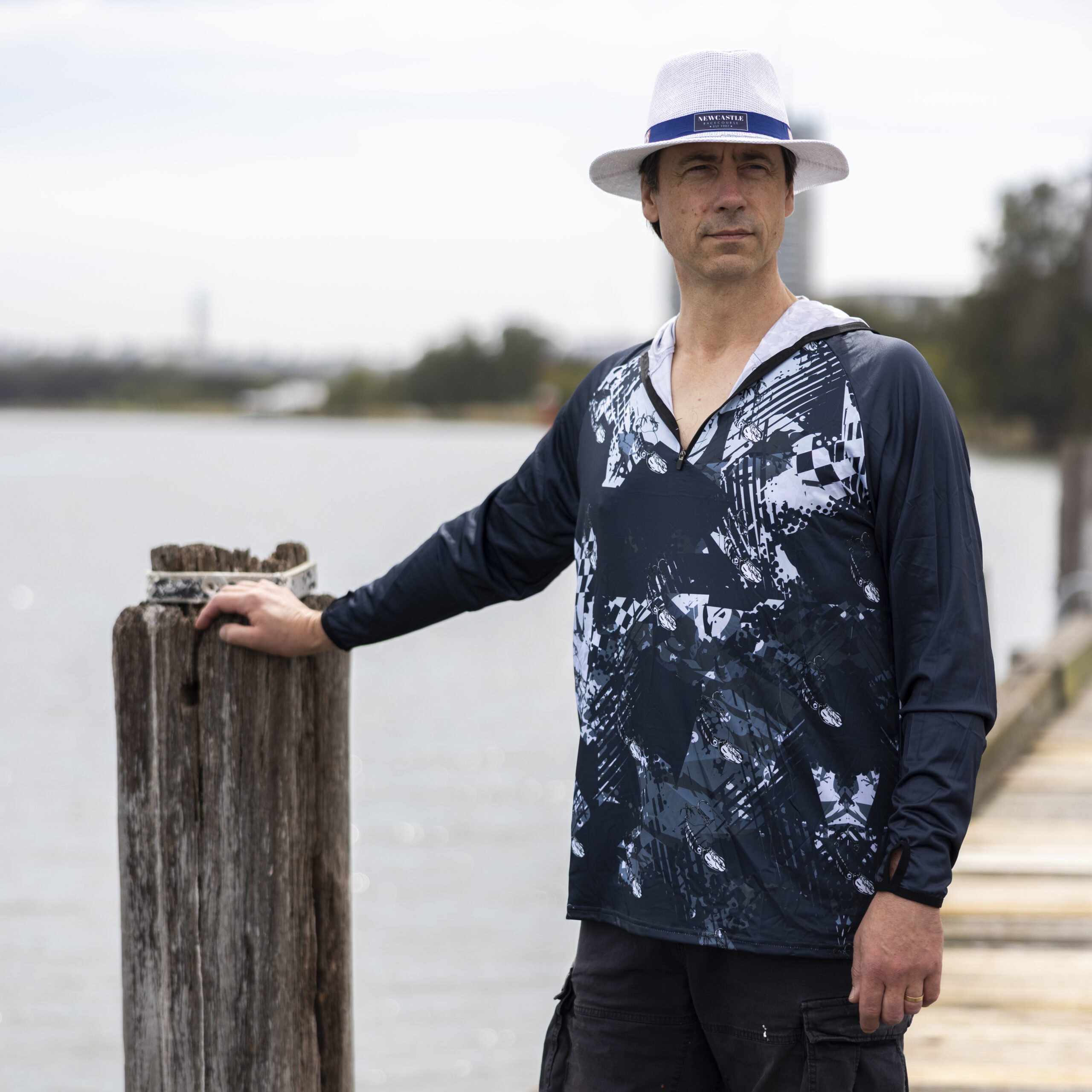 Men’s Polyester Sublimated 1/4 Zip Fishing Hoodie