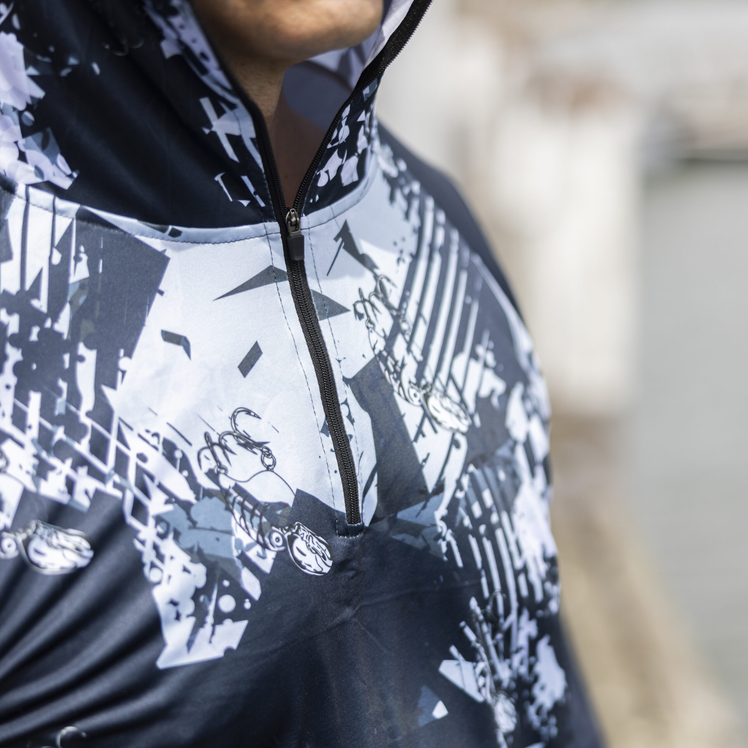 Men’s Polyester Sublimated 1/4 Zip Fishing Hoodie