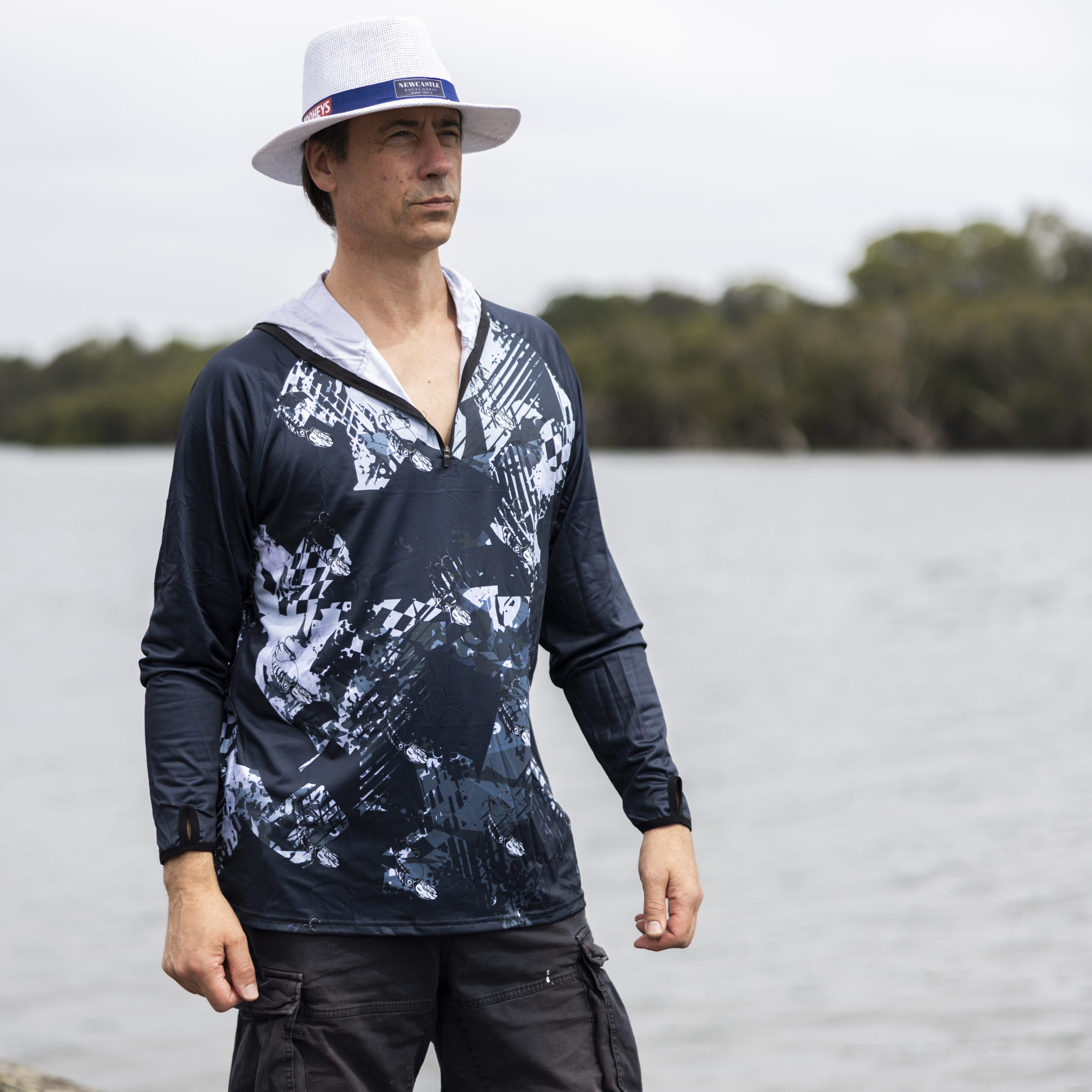 Men’s Polyester Sublimated 1/4 Zip Fishing Hoodie