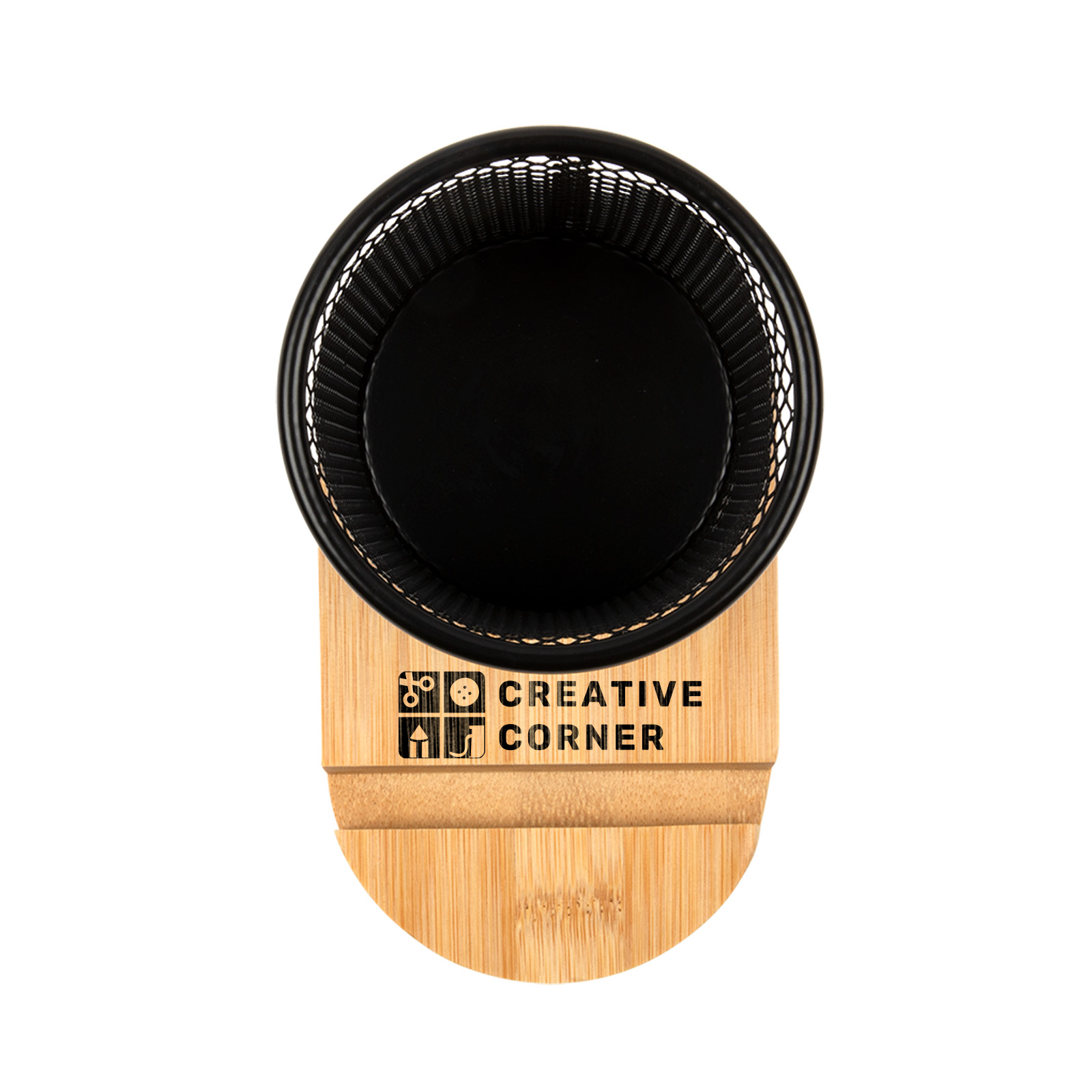 Bamboo Pen Tidy Phone Stand