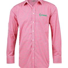 Men’s Gingham Check Long Sleeve Shirt With Roll-Up Tab Sleeve