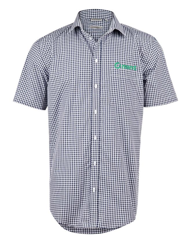 Men’s Gingham Check Short Sleeve Shirt