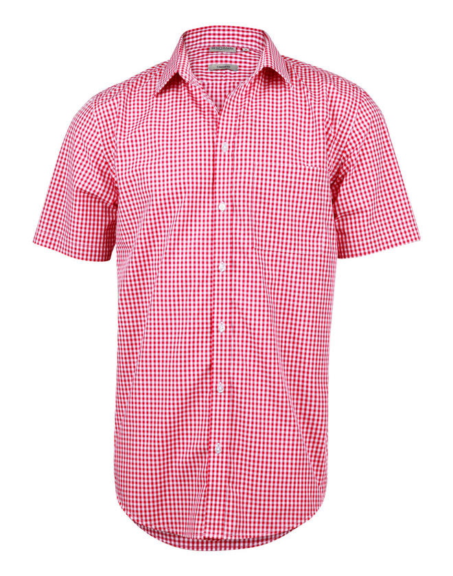 Men’s Gingham Check Short Sleeve Shirt