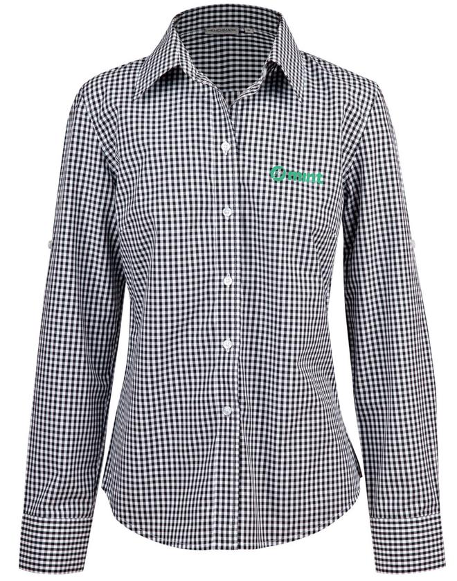 M8300L Ladies’ Gingham Check Long Sleeve Shirt