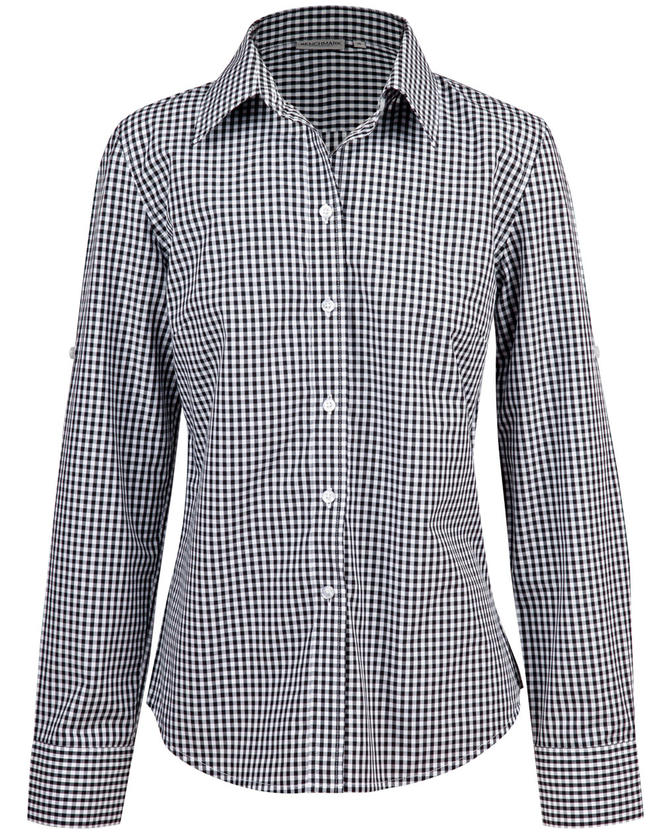 Ladies’ Gingham Check Long Sleeve Shirt