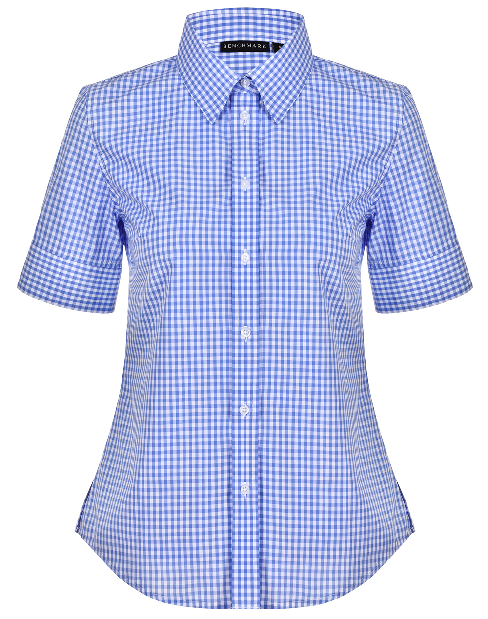 Ladies’ Gingham Check Short Sleeve Shirt