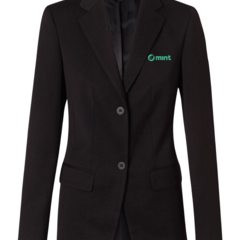 Women's Poly/Viscose Stretch Two Buttons Mid Length Jacket