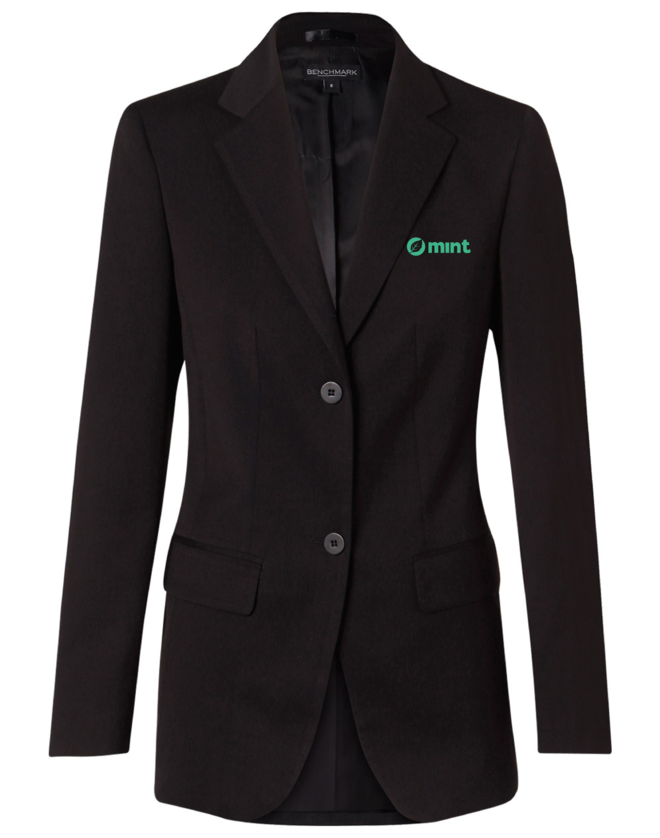 Women’s Poly/Viscose Stretch Two Buttons Mid Length Jacket