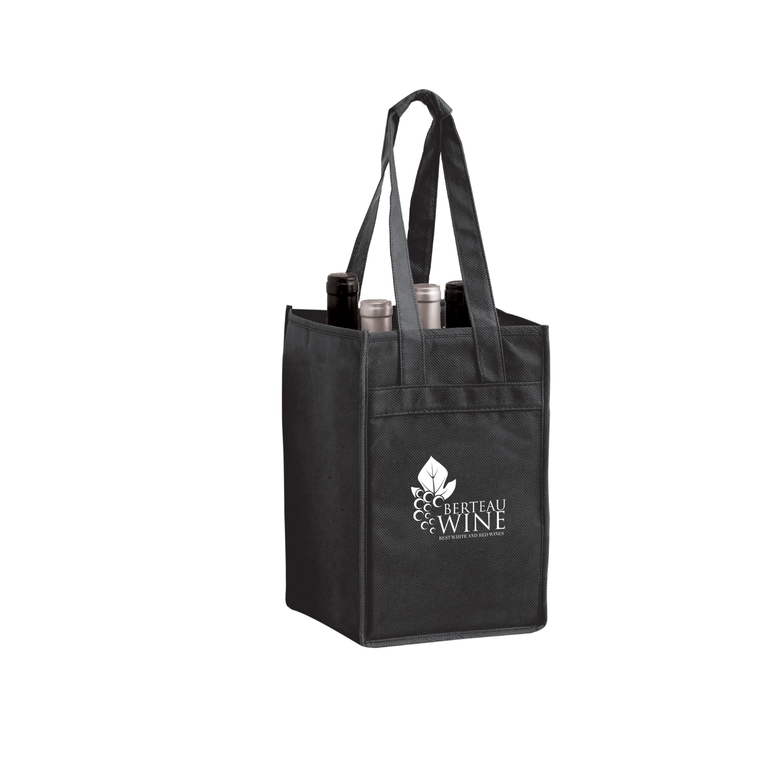 Non-Woven Polypropylene 4-Bottle Wine Tote Bag