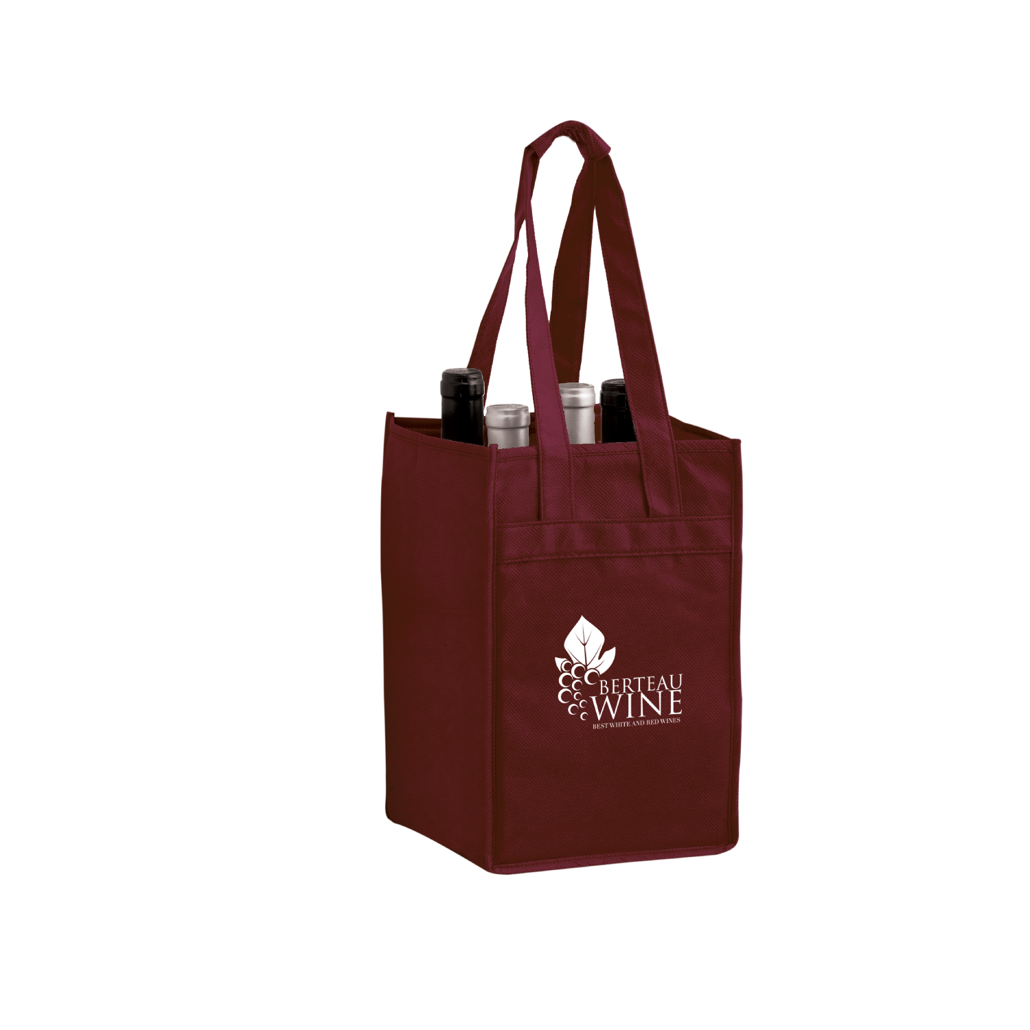 Non-Woven Polypropylene 4-Bottle Wine Tote Bag