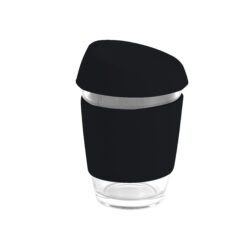 Moama Glass Coffee Cup - 350Ml With Silicon Lid And Band