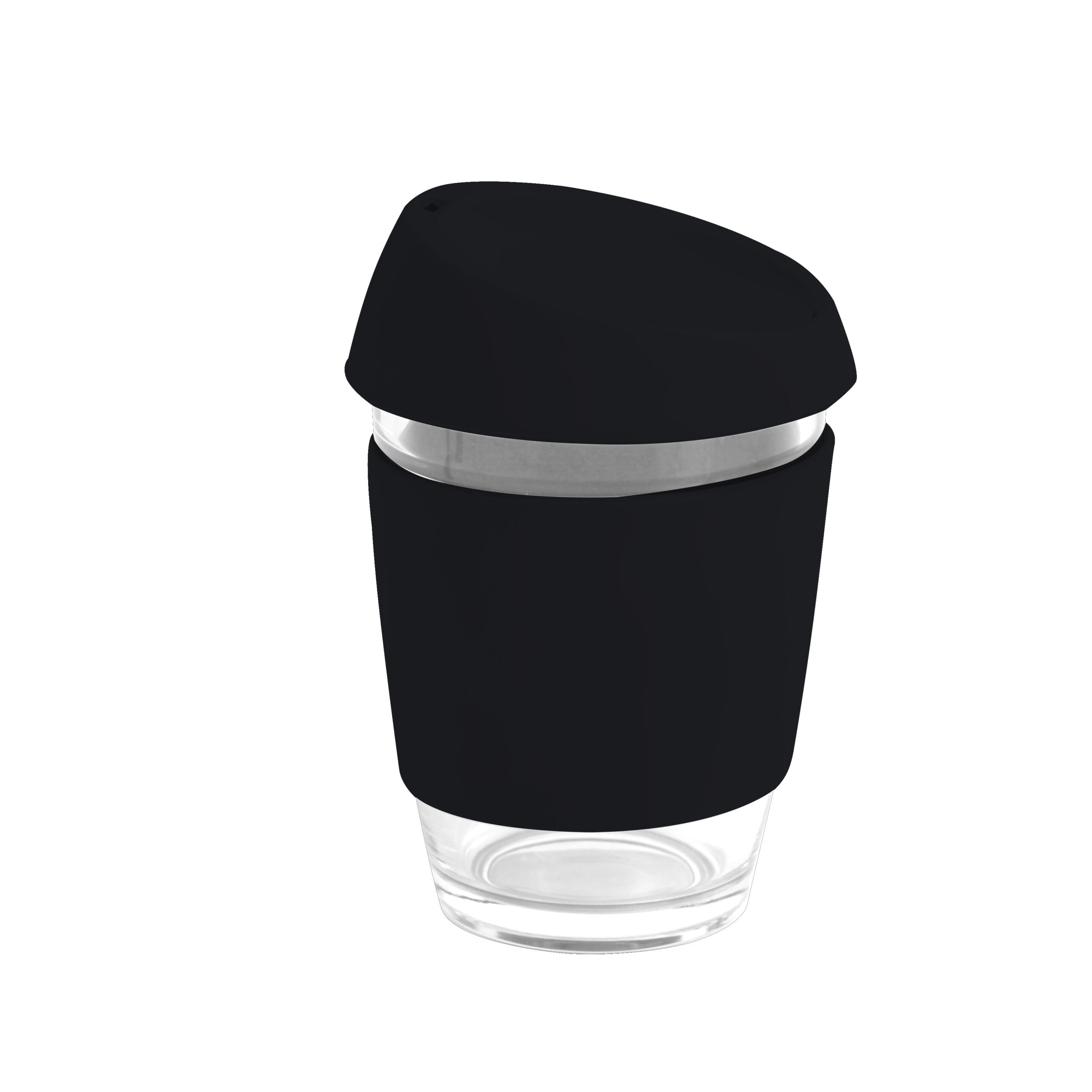 Moama Glass Coffee Cup – 350Ml With Silicon Lid And Band