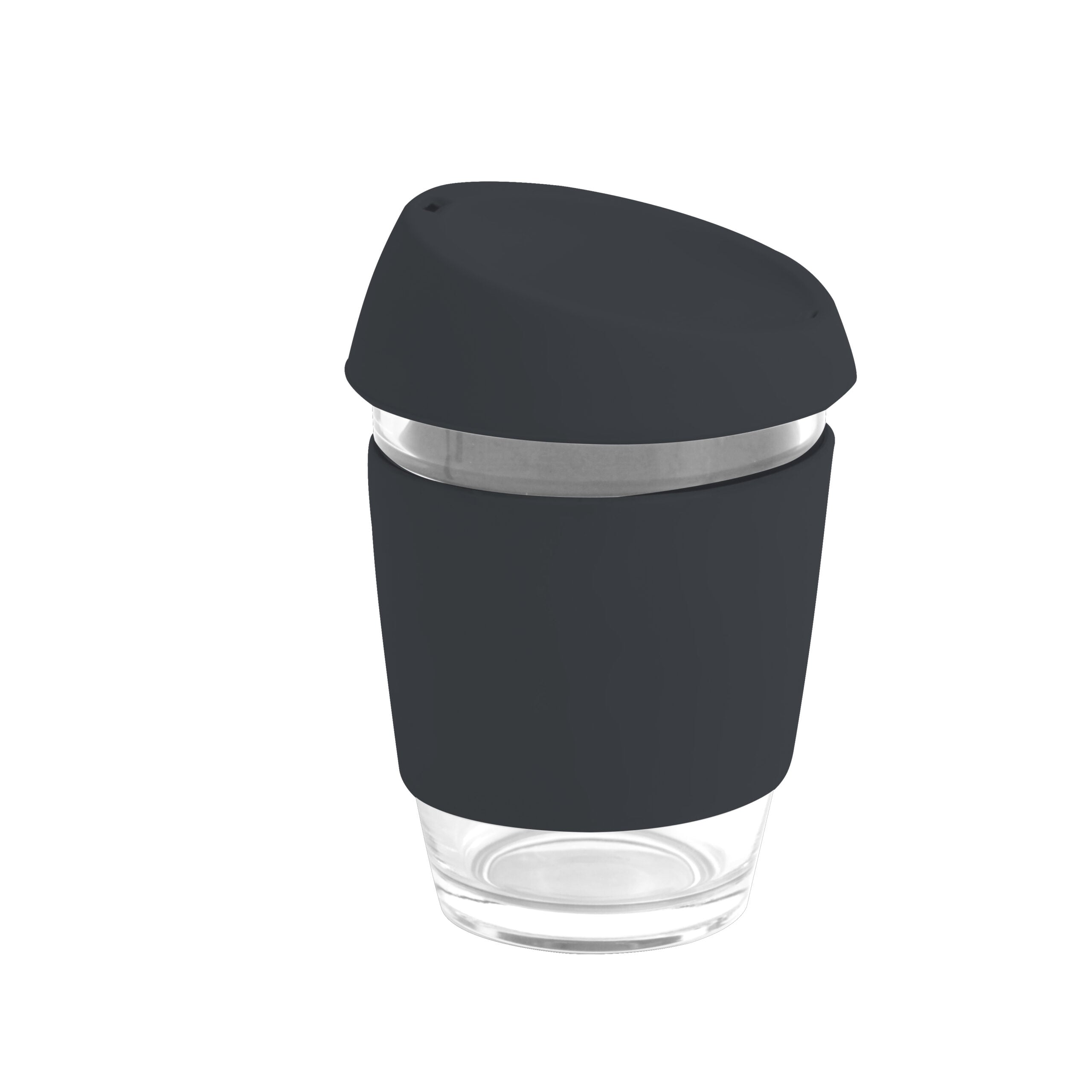 Moama Glass Coffee Cup – 350Ml With Silicon Lid And Band