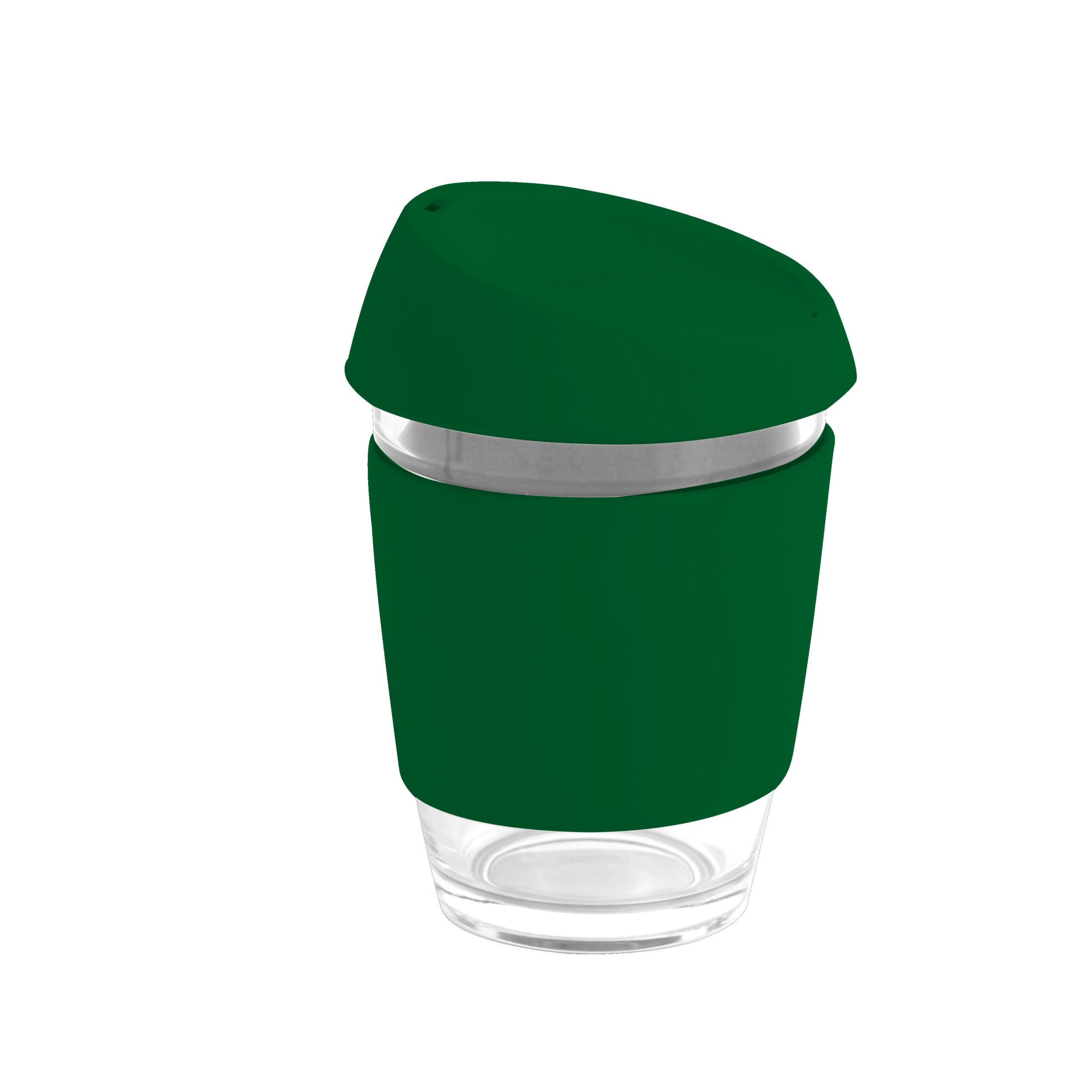 Moama Glass Coffee Cup – 350Ml With Silicon Lid And Band