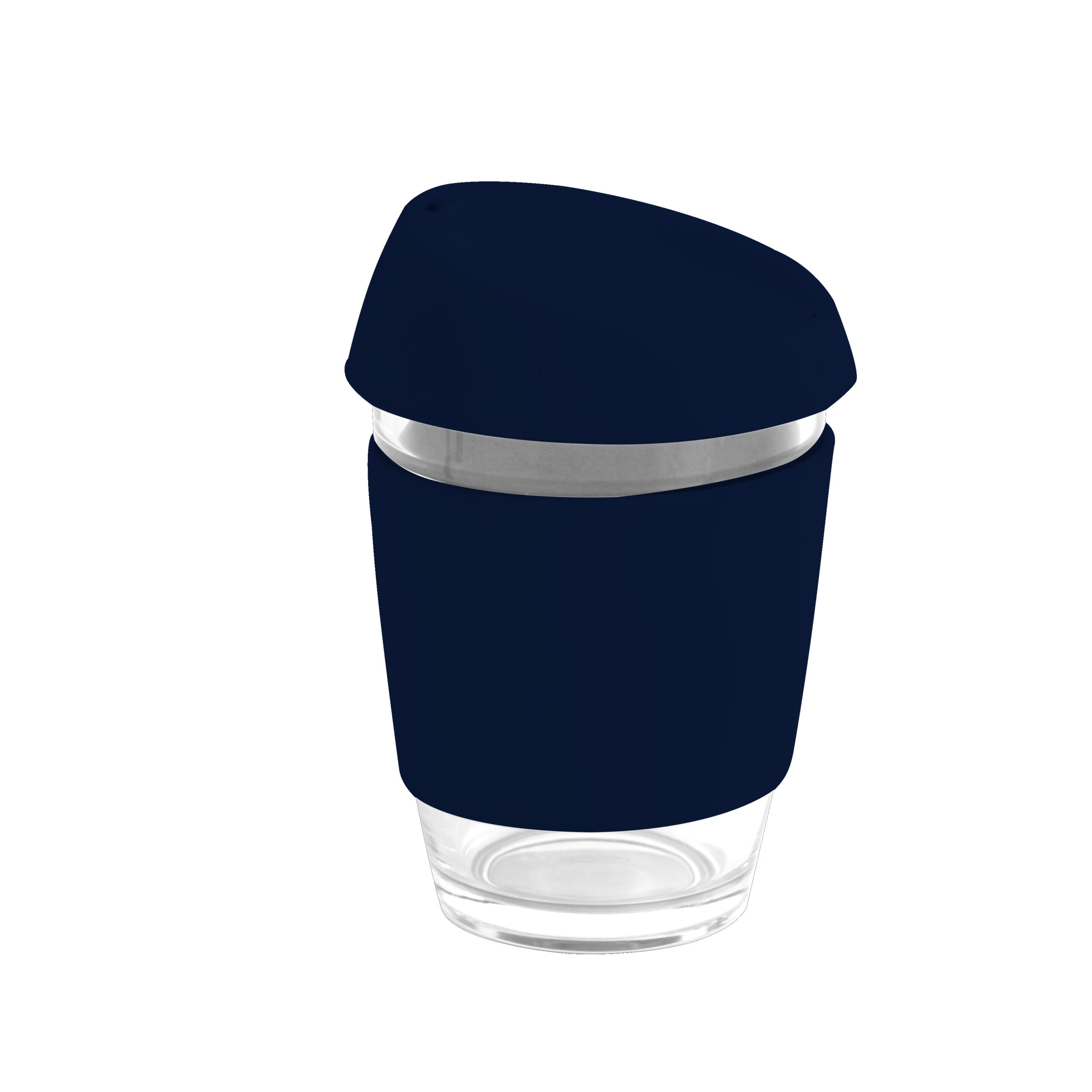 Moama Glass Coffee Cup – 350Ml With Silicon Lid And Band