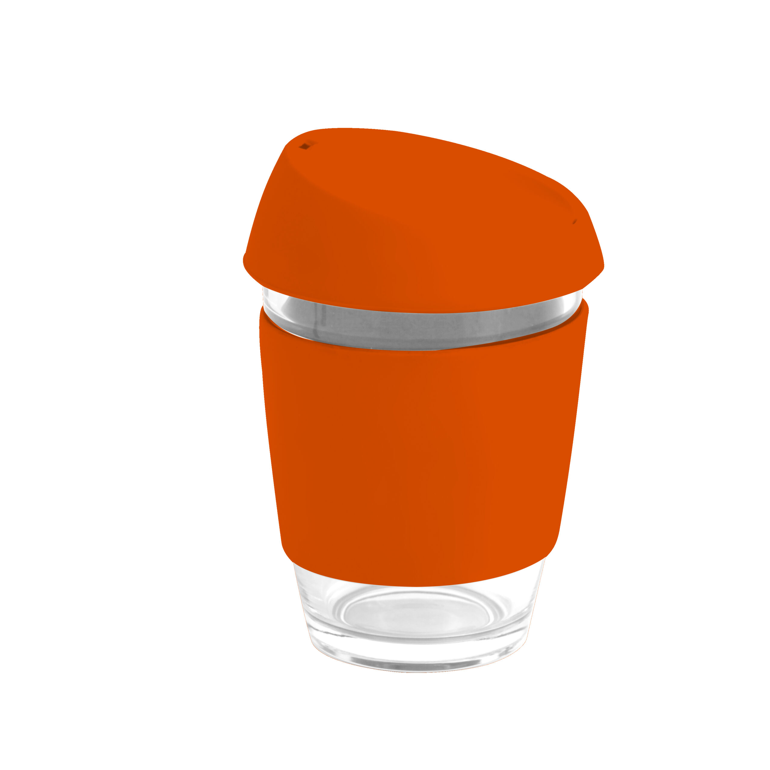 Moama Glass Coffee Cup – 350Ml With Silicon Lid And Band