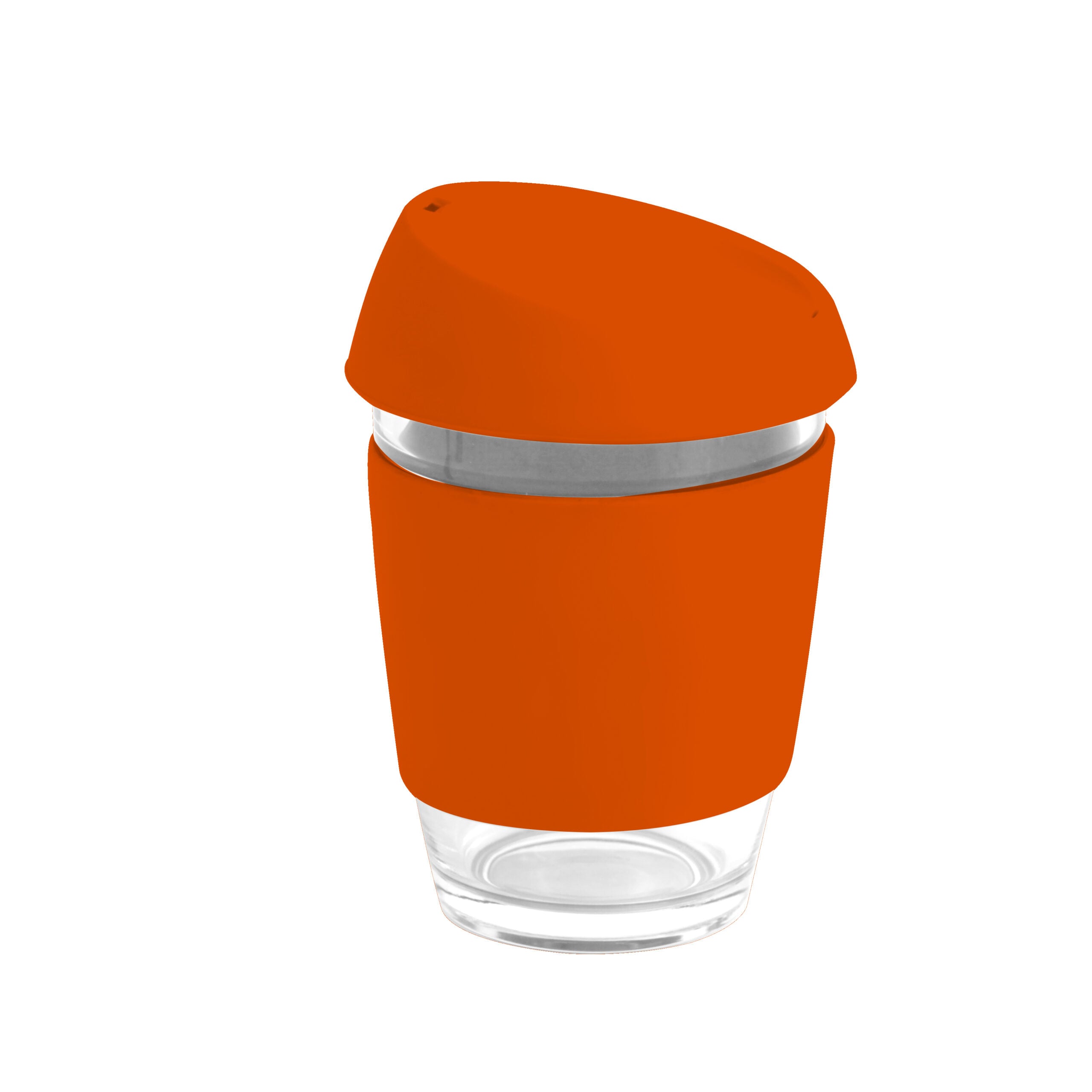 Moama Glass Coffee Cup – 350Ml With Silicon Lid And Band