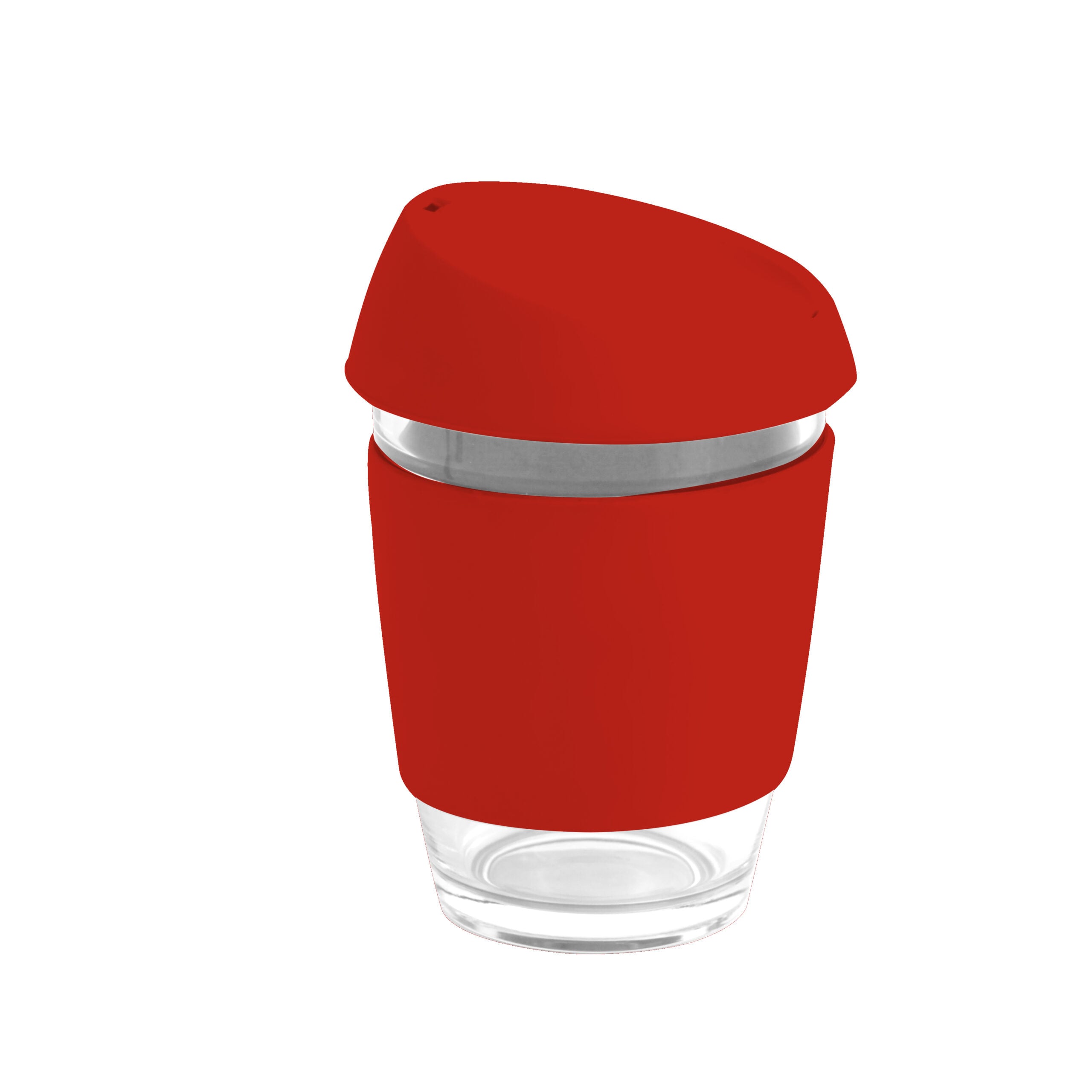 Moama Glass Coffee Cup – 350Ml With Silicon Lid And Band