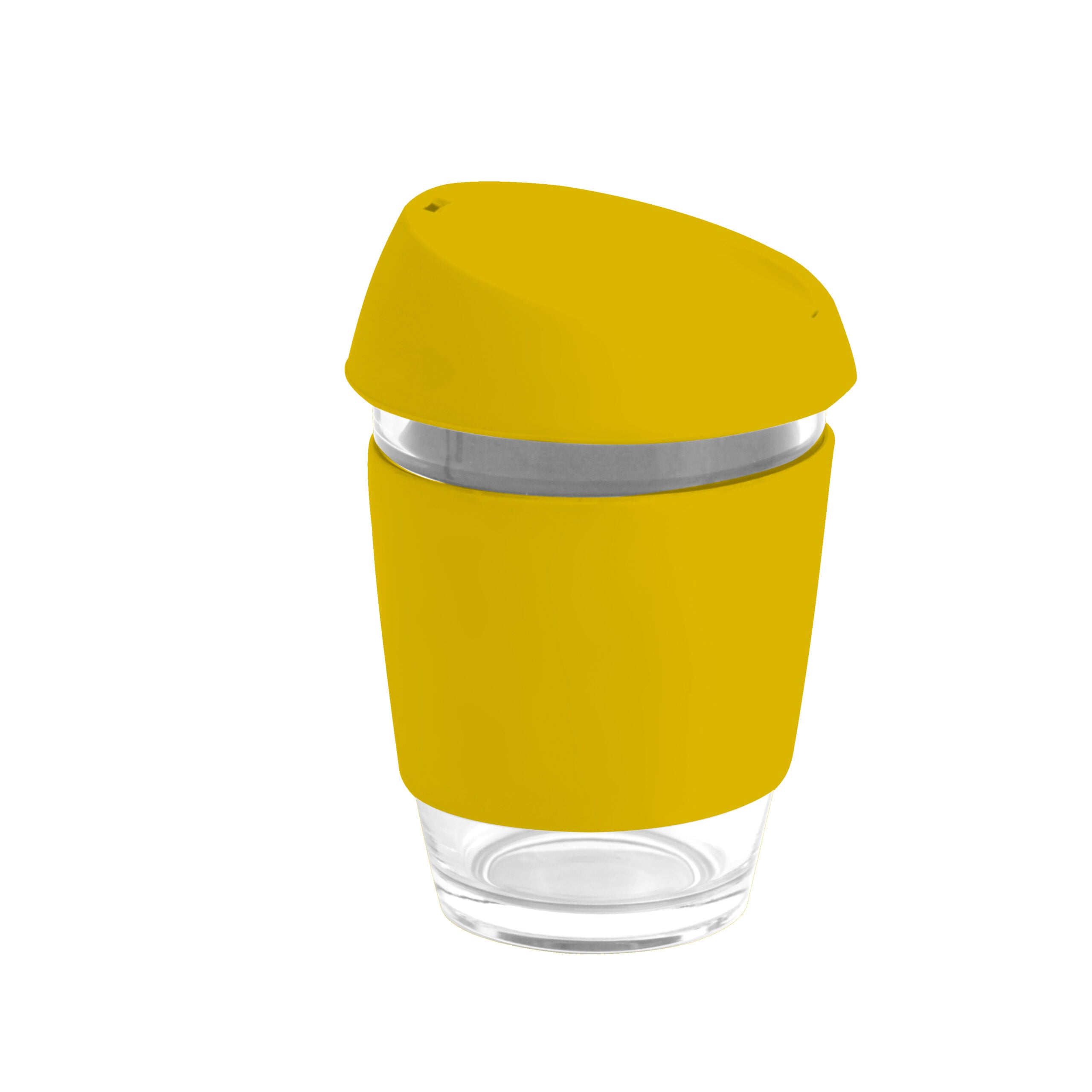 Moama Glass Coffee Cup – 350Ml With Silicon Lid And Band