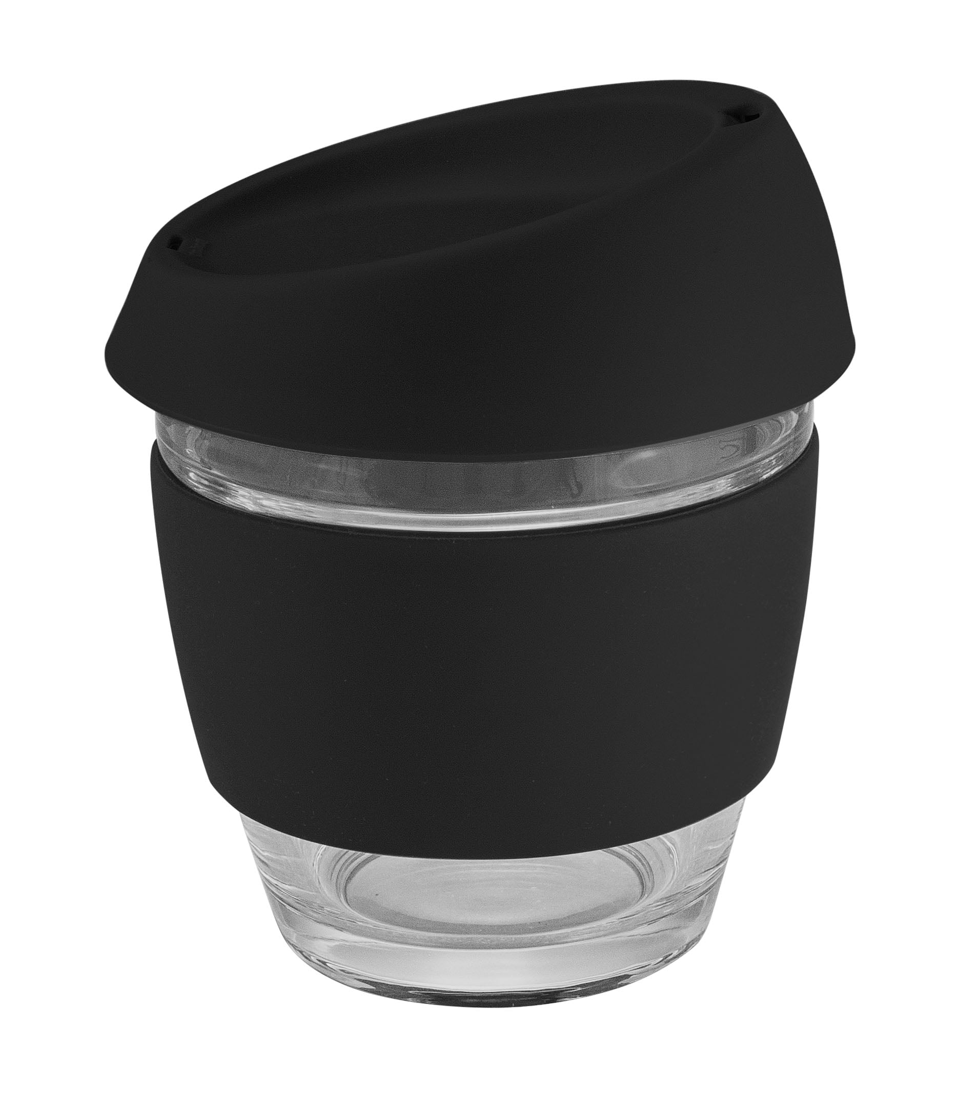 Moama Glass Coffee Cup – 240Ml With Silicon Lid And Band