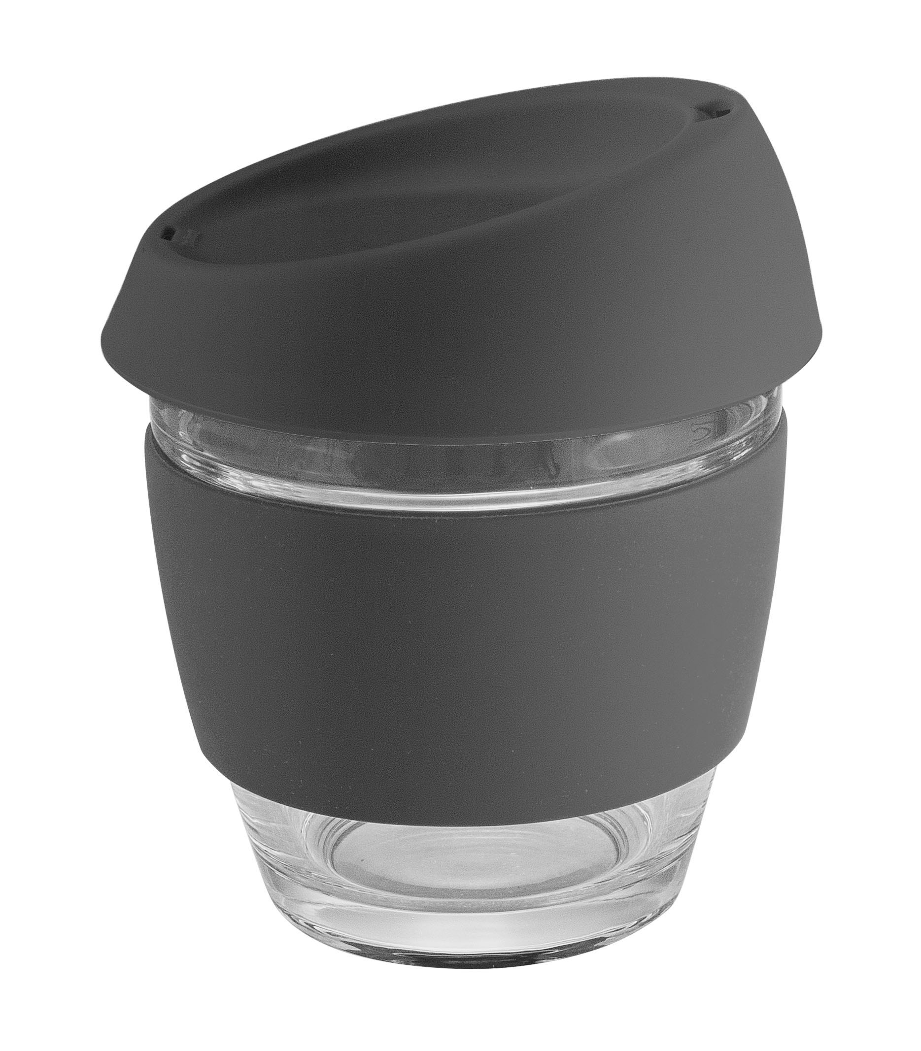 Moama Glass Coffee Cup – 240Ml With Silicon Lid And Band