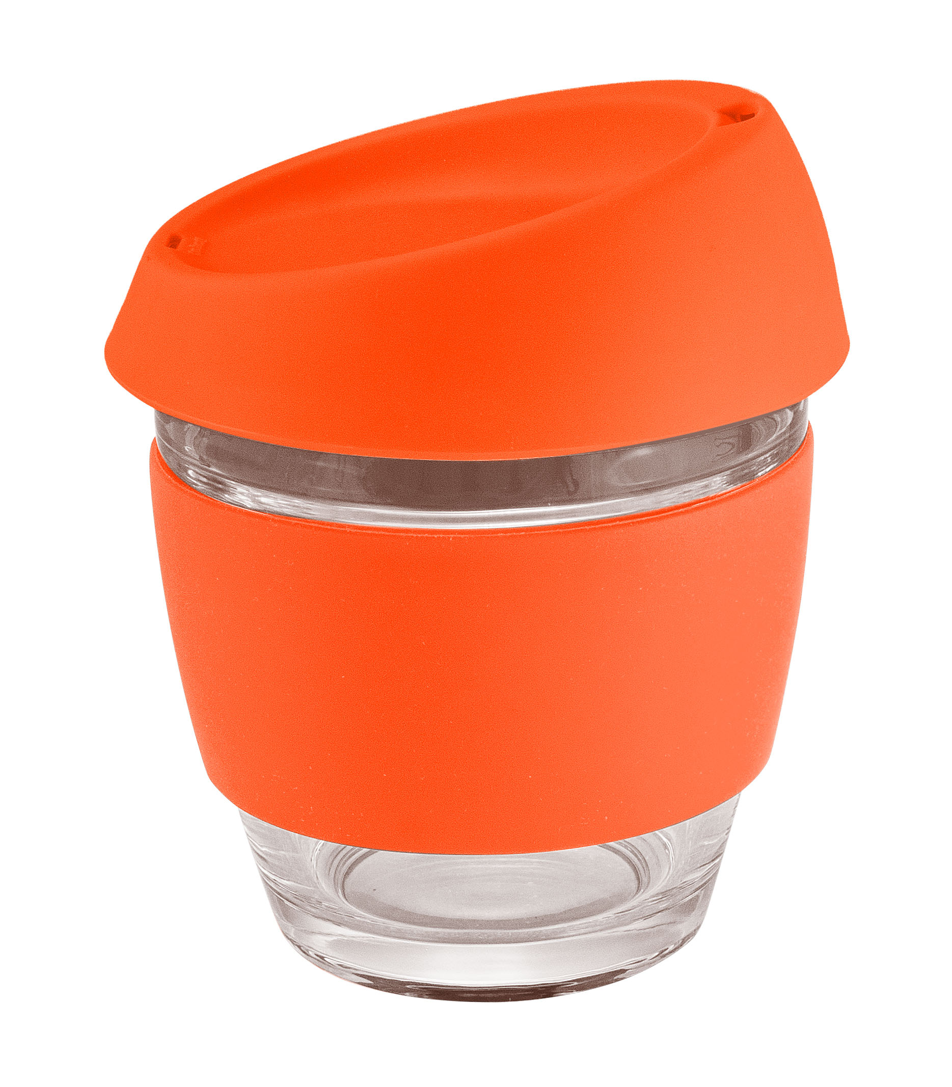 Moama Glass Coffee Cup – 240Ml With Silicon Lid And Band