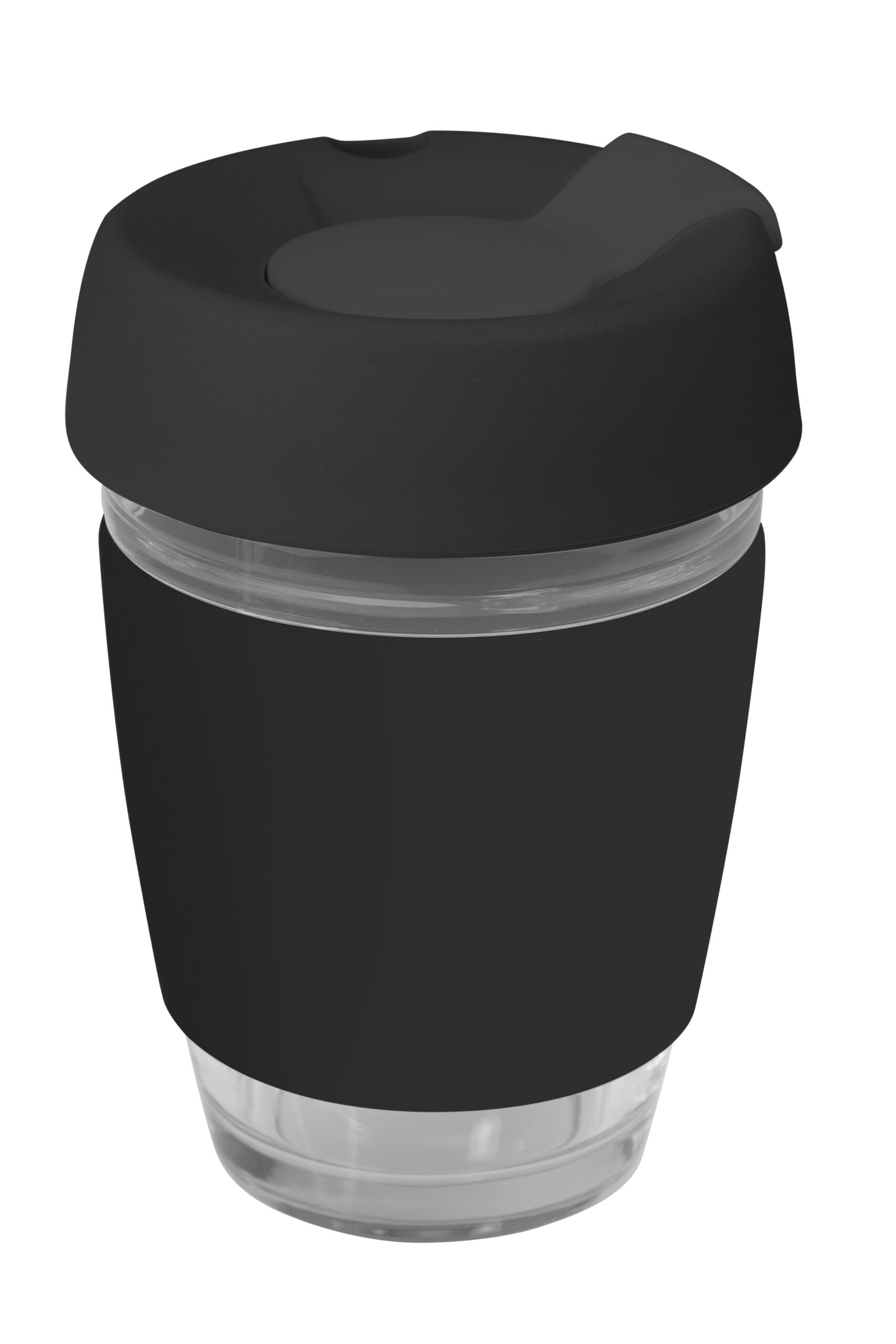 Genova Glass Coffee Cup – 350Ml With Silicon Lid And Band
