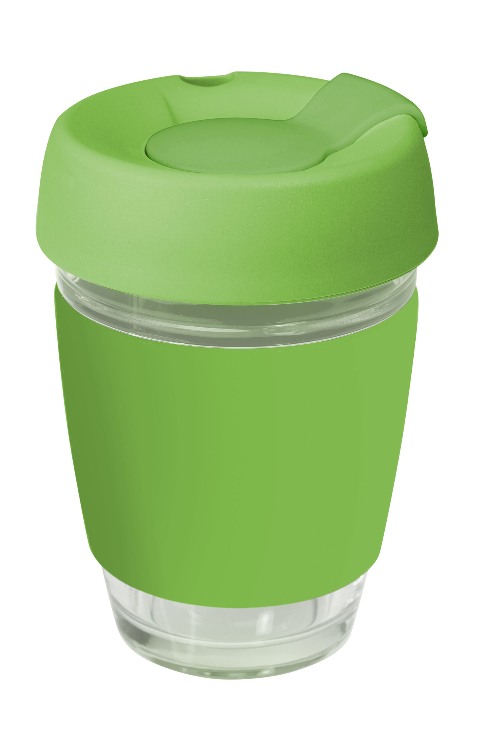 Genova Glass Coffee Cup – 350Ml With Silicon Lid And Band