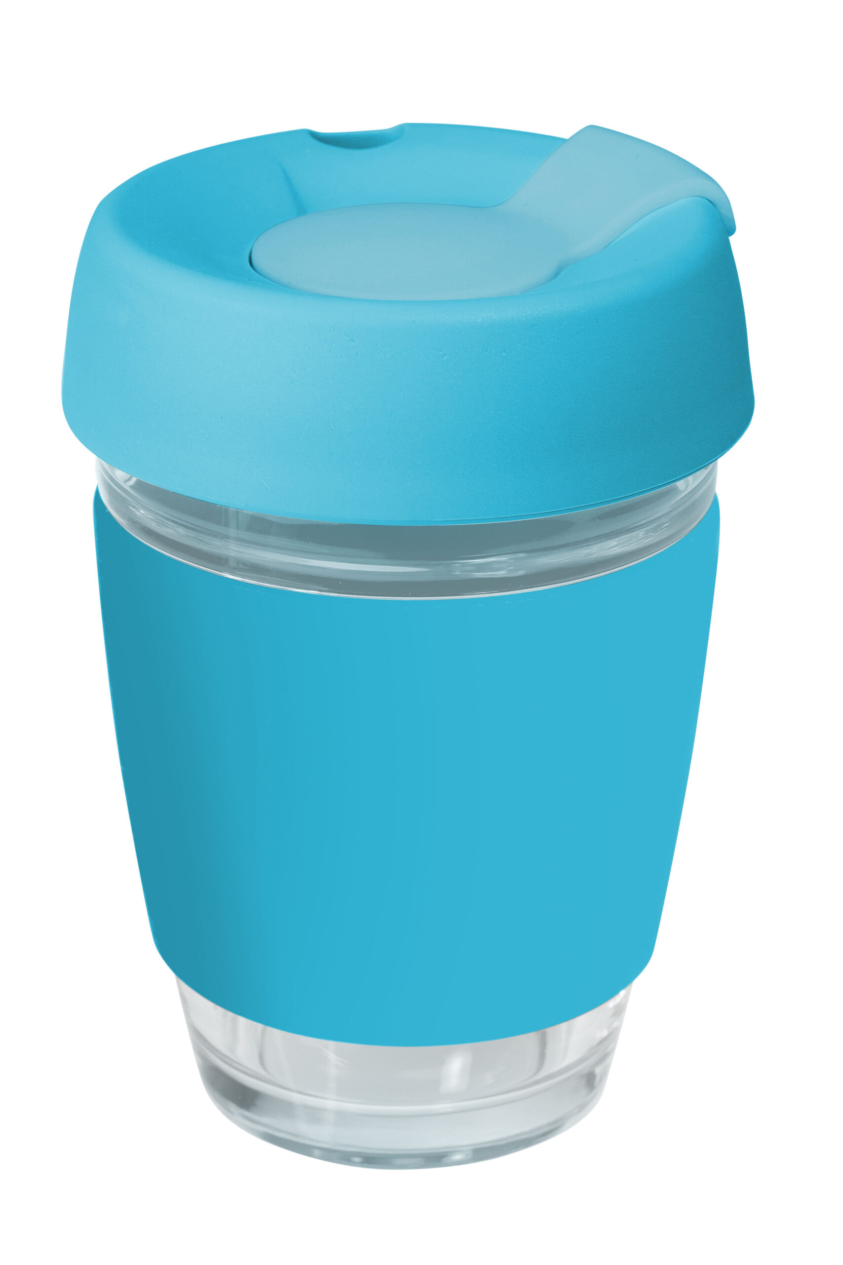 Genova Glass Coffee Cup – 350Ml With Silicon Lid And Band
