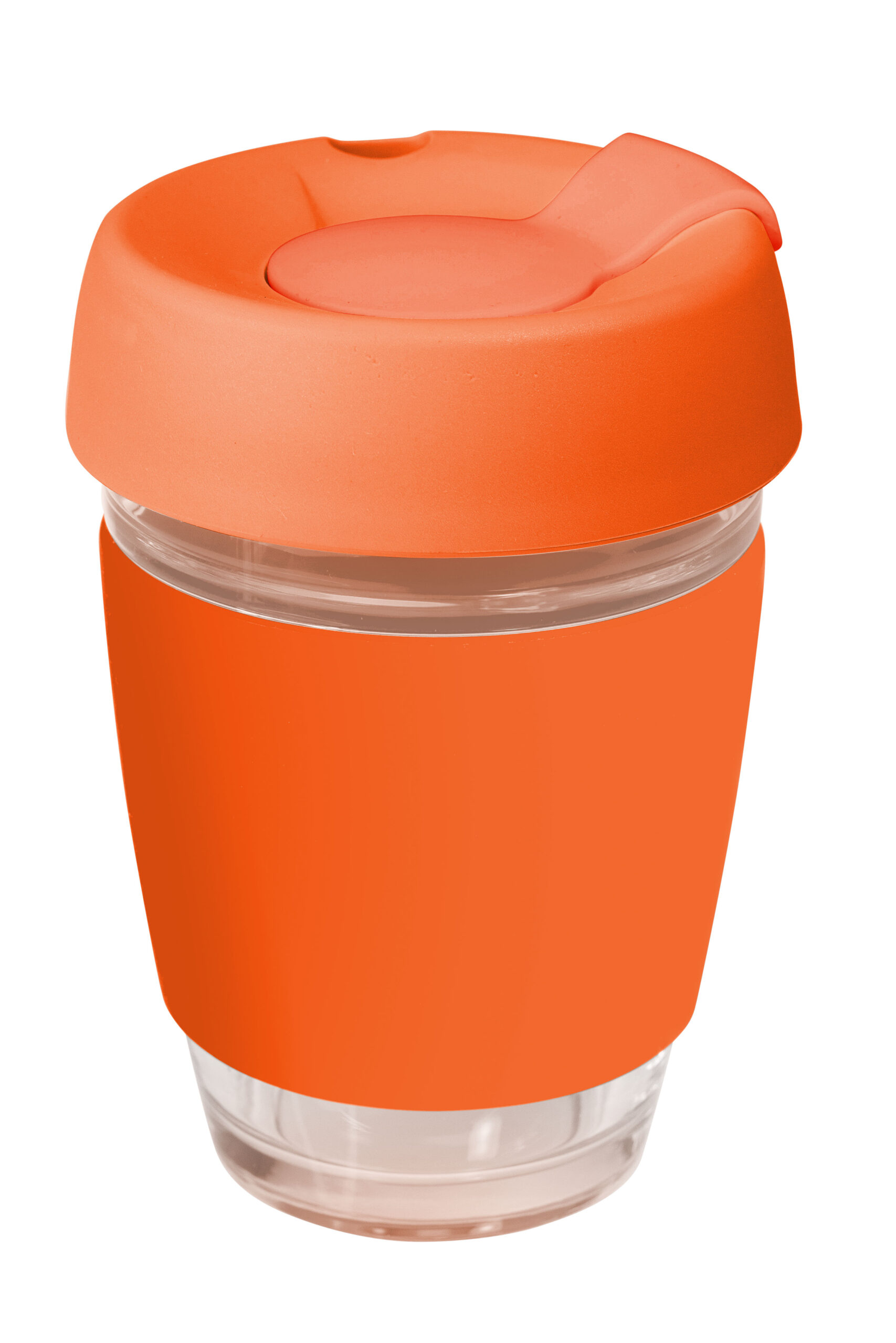 Genova Glass Coffee Cup – 350Ml With Silicon Lid And Band