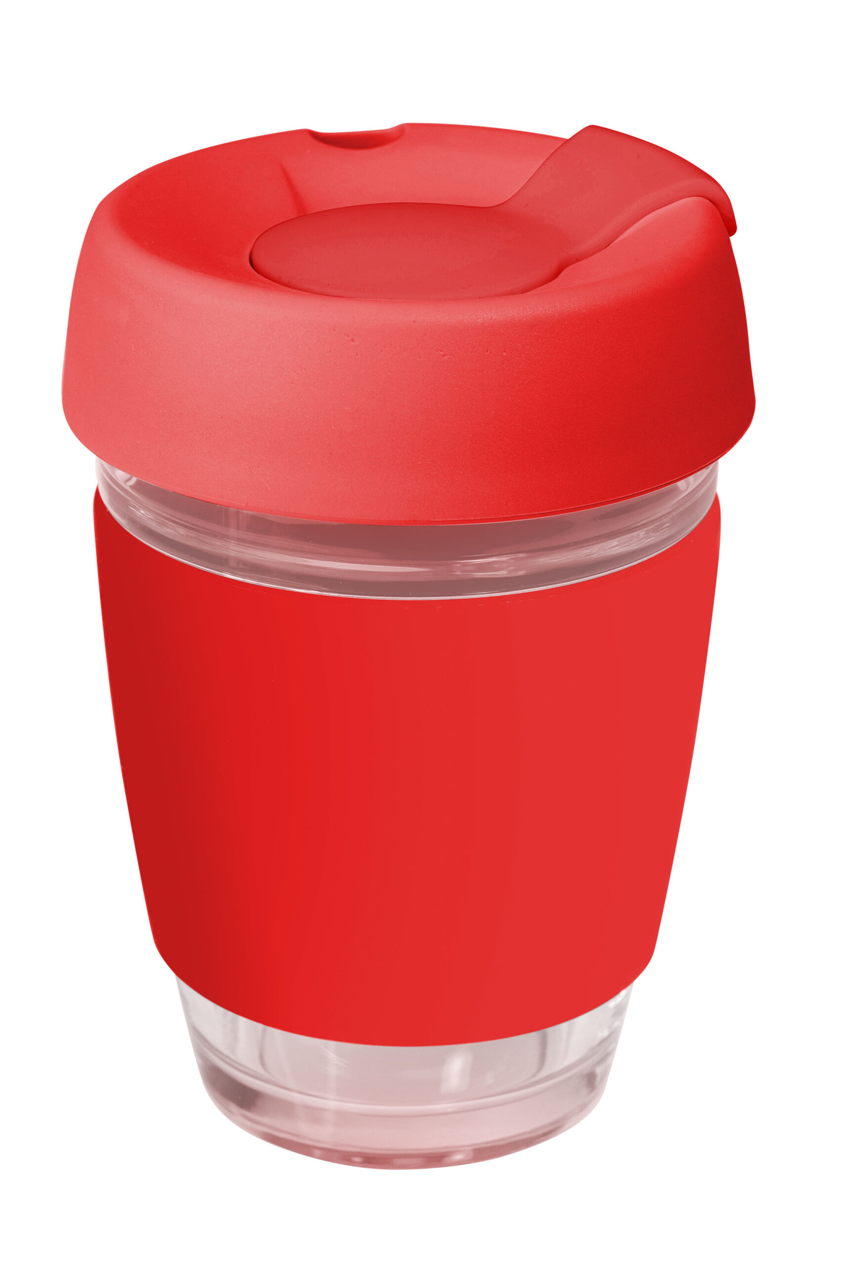 Genova Glass Coffee Cup – 350Ml With Silicon Lid And Band