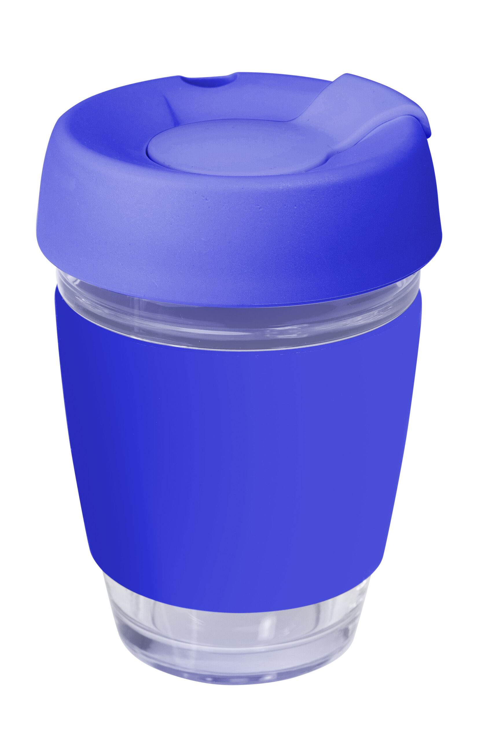 Genova Glass Coffee Cup – 350Ml With Silicon Lid And Band