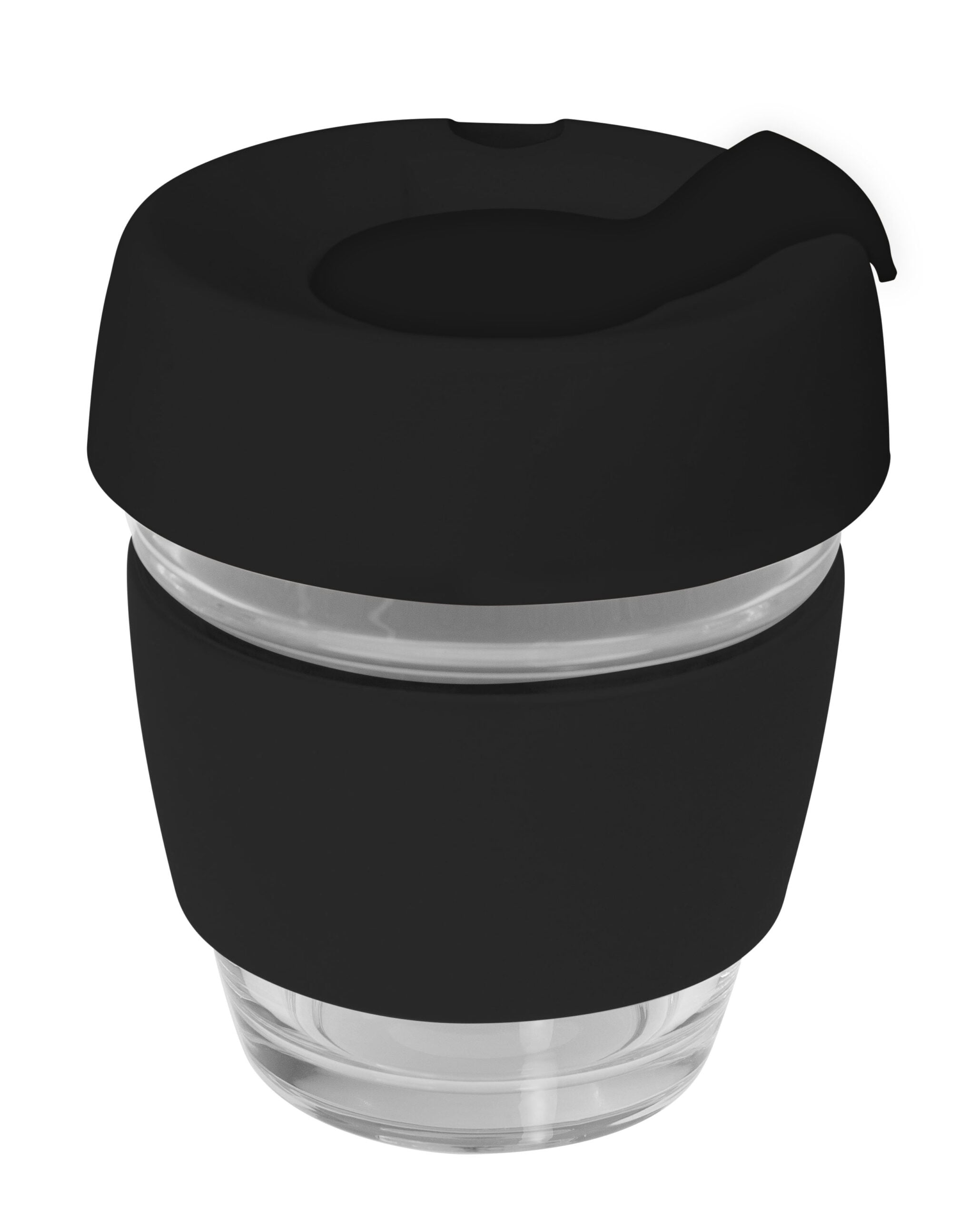 Genova Glass Coffee Cup – 240Ml With Silicon Lid And Band