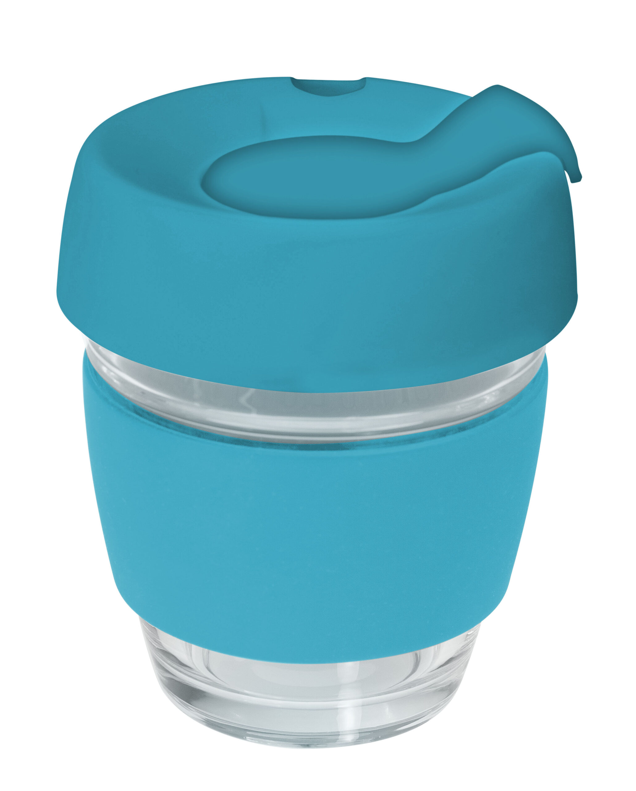 Genova Glass Coffee Cup – 240Ml With Silicon Lid And Band