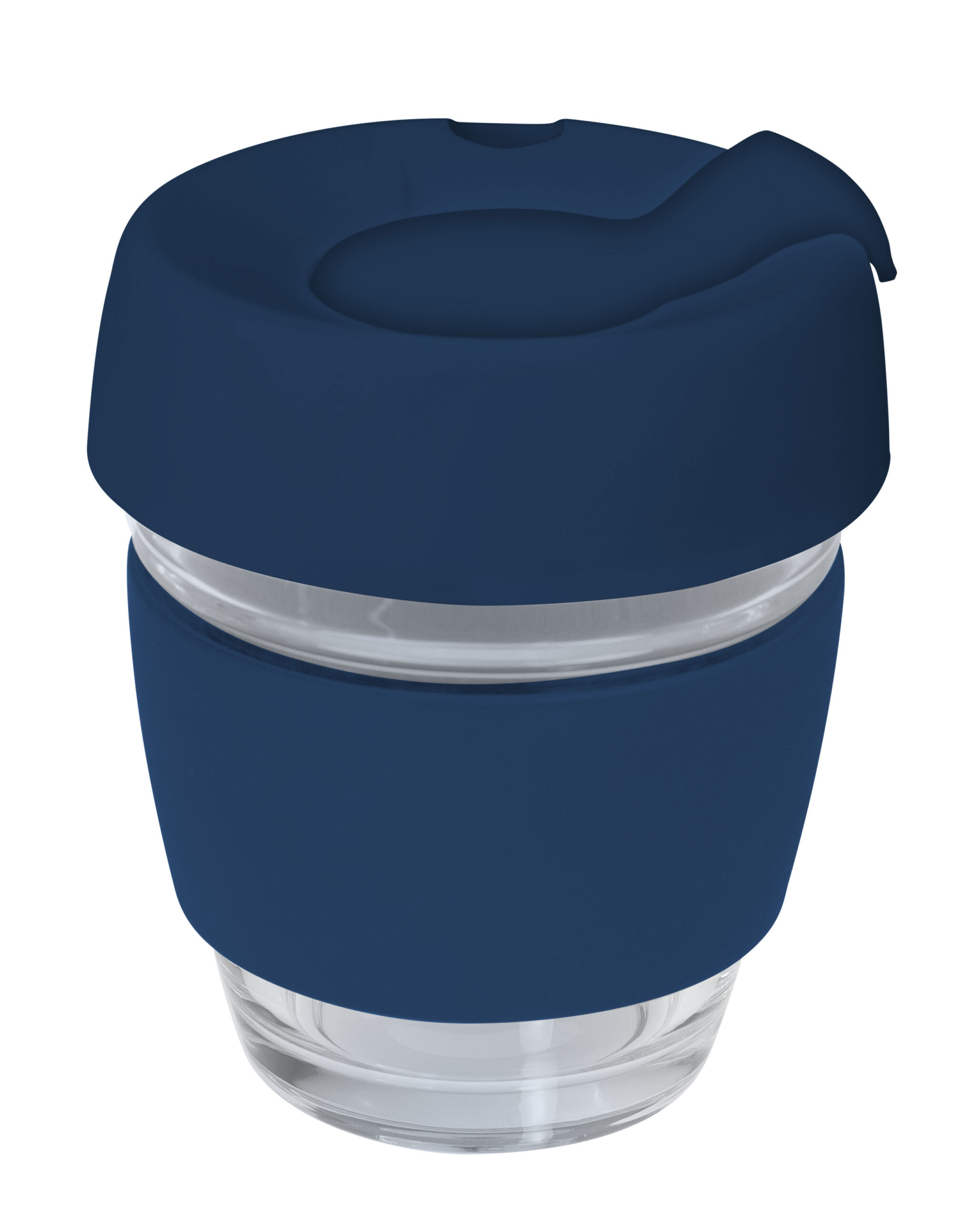 Genova Glass Coffee Cup – 240Ml With Silicon Lid And Band