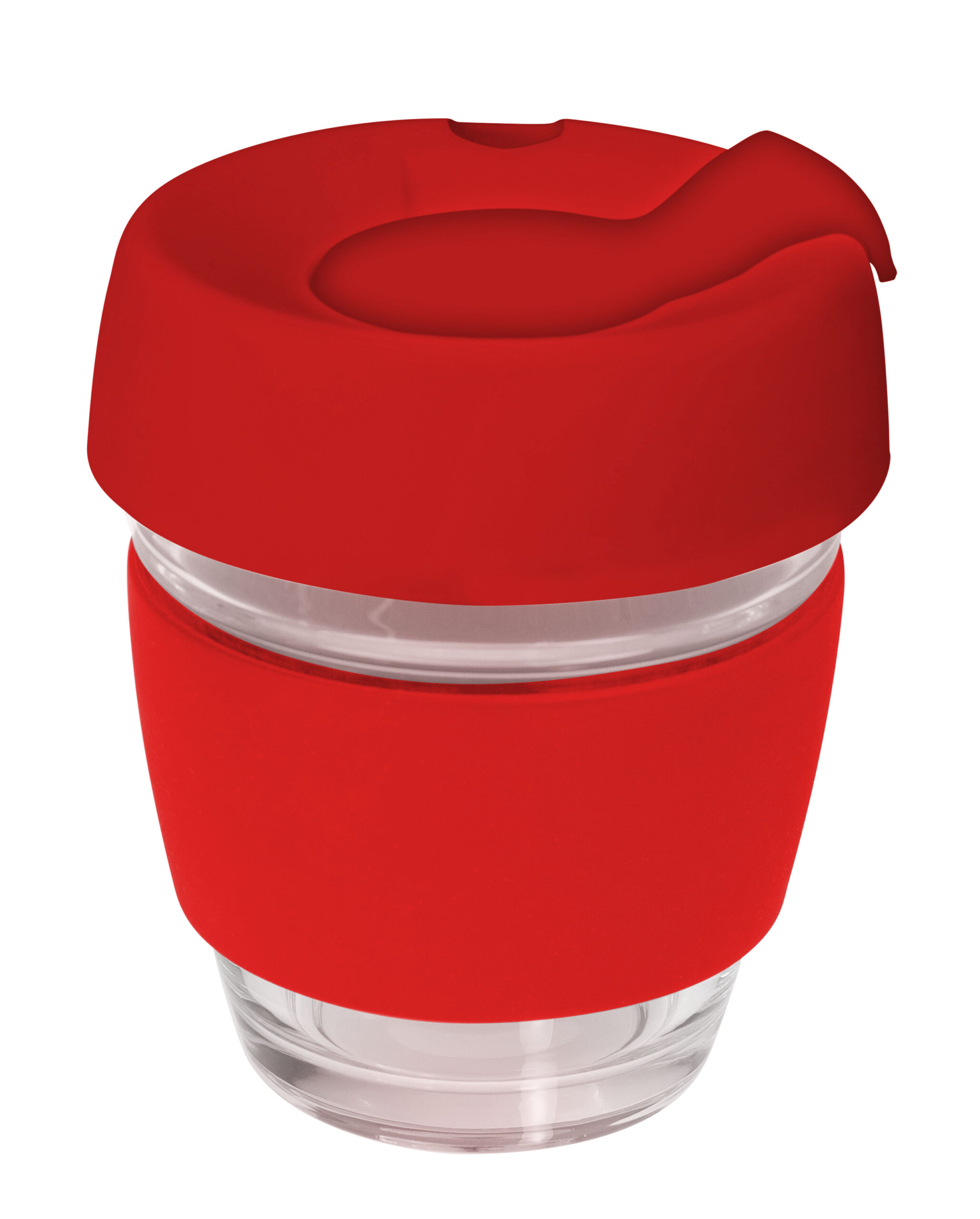 Genova Glass Coffee Cup – 240Ml With Silicon Lid And Band