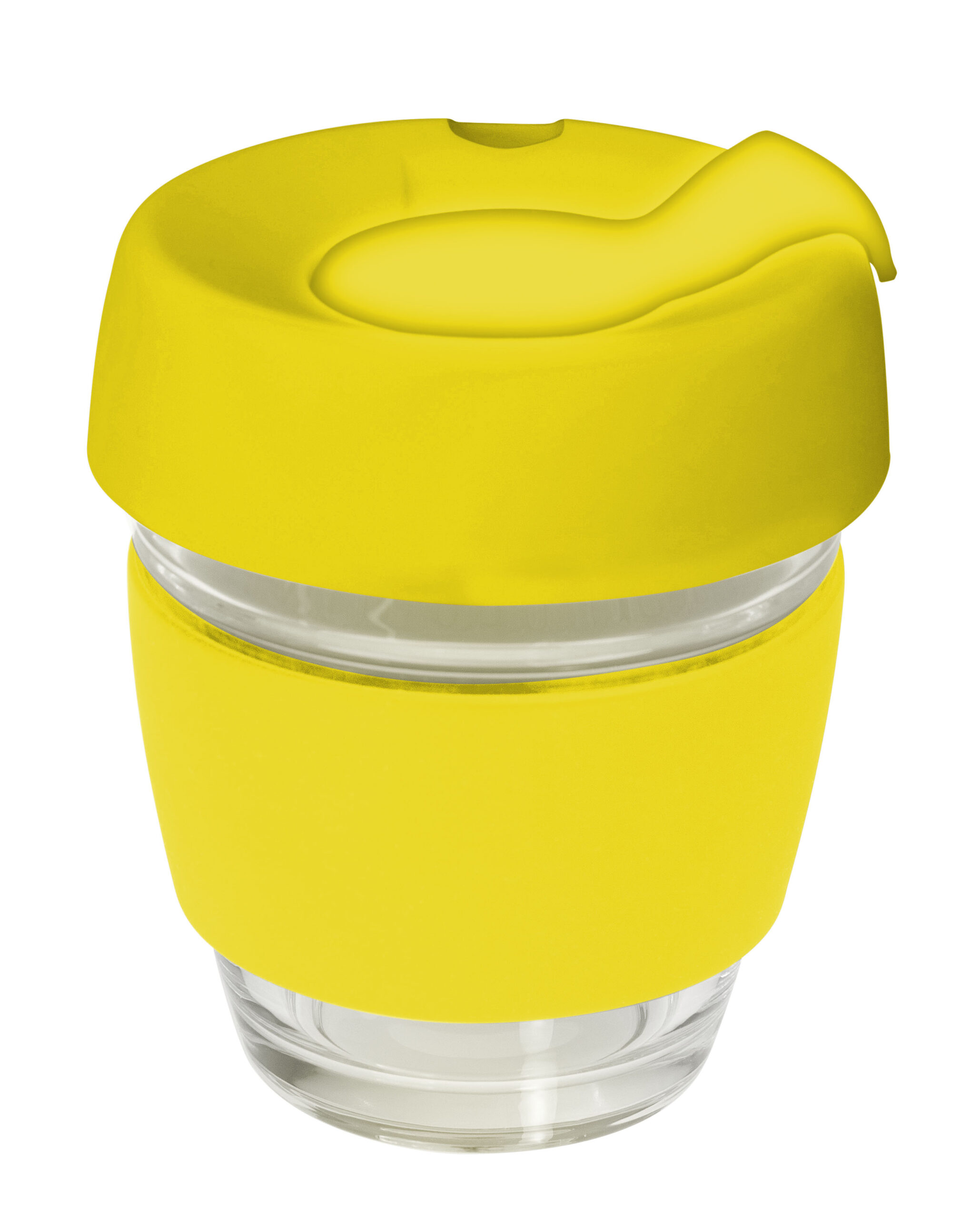 Genova Glass Coffee Cup – 240Ml With Silicon Lid And Band
