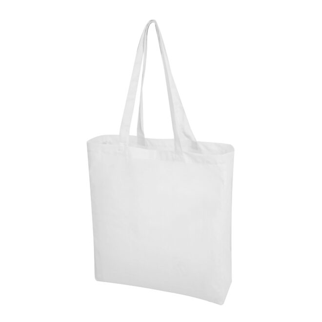 White Calico Bag With Long Handles