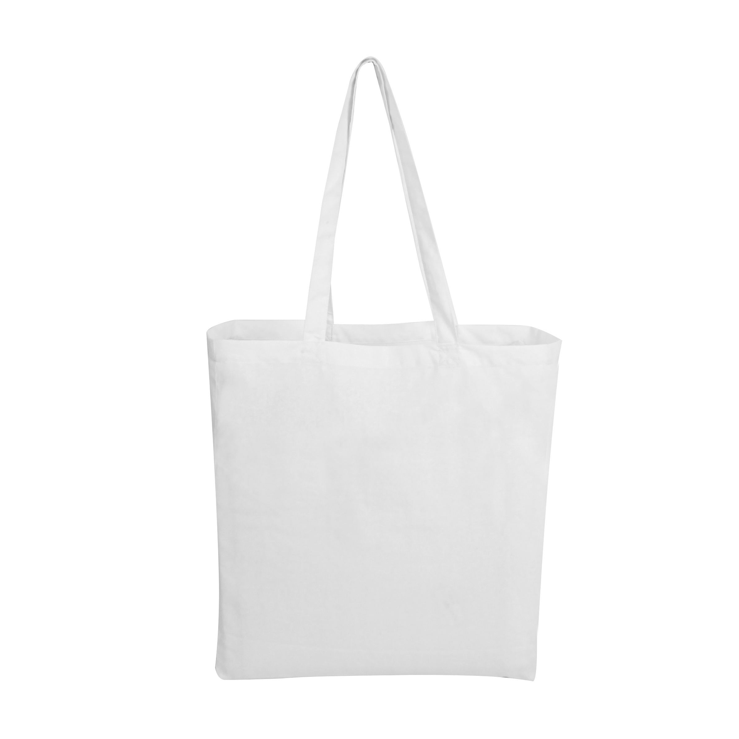White Calico Bag With Long Handles