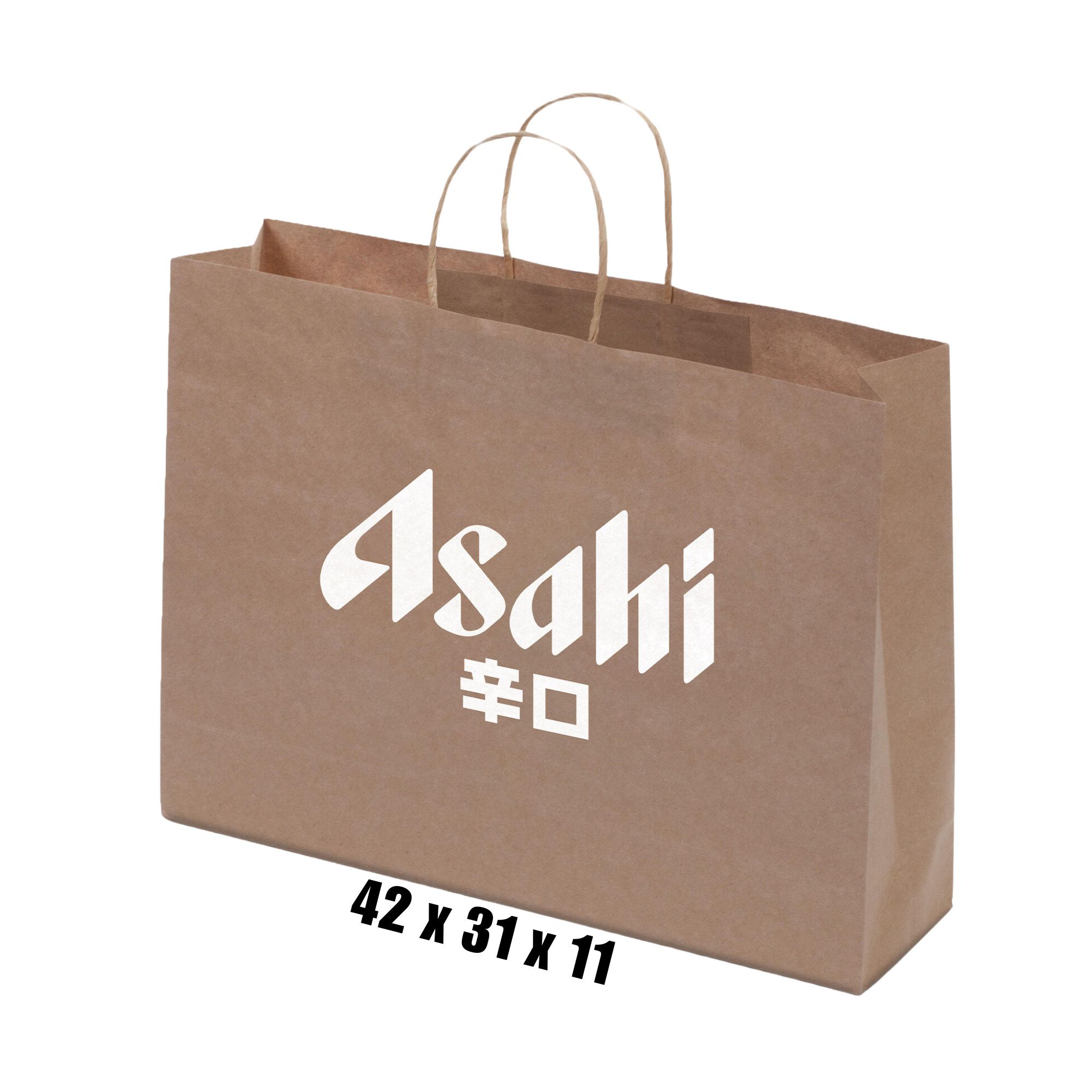 Kraft Paper Bag Brown Landscape Includes Twisted Paper Handle