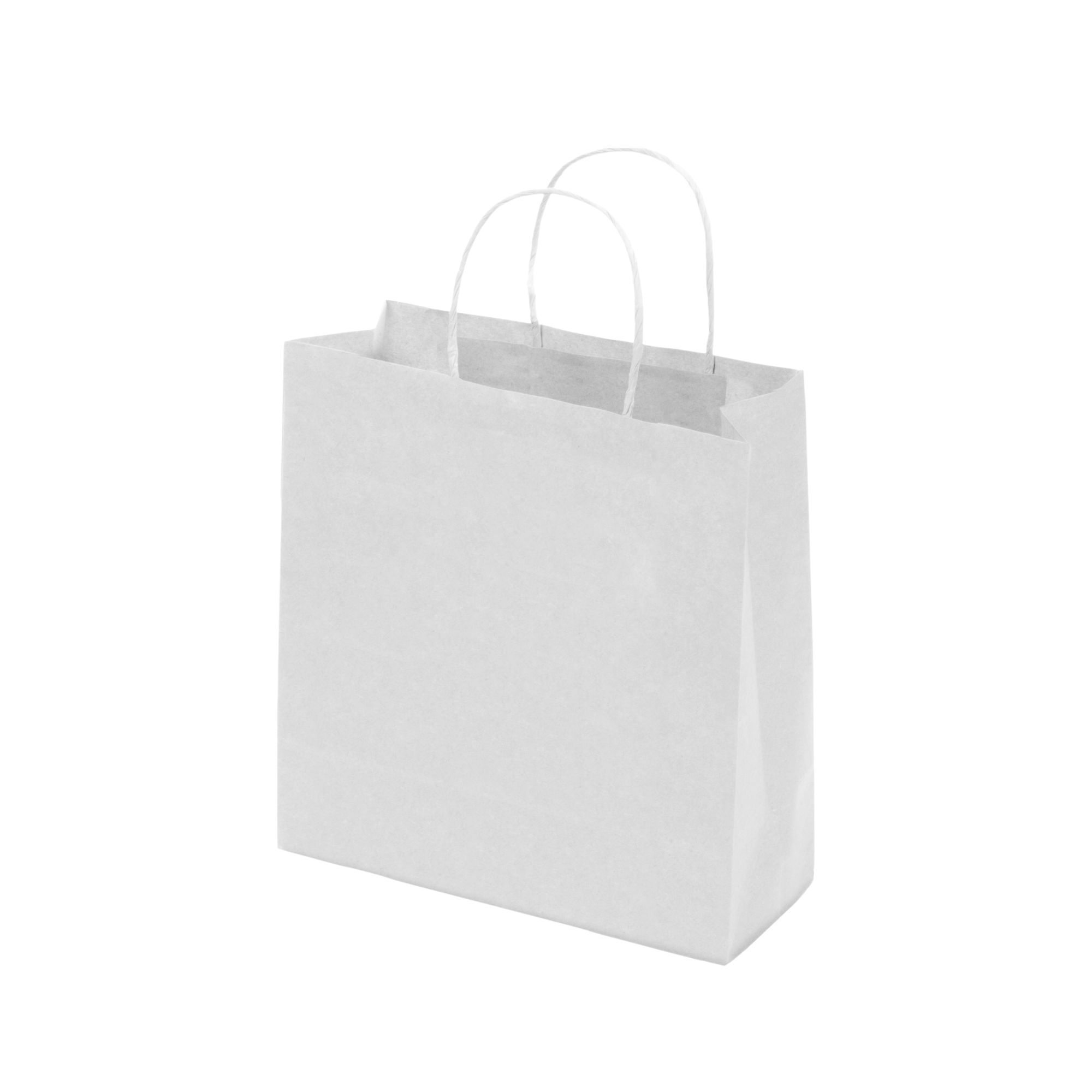 Kraft Paper Bag White Medium Includes Twisted Paper Handle
