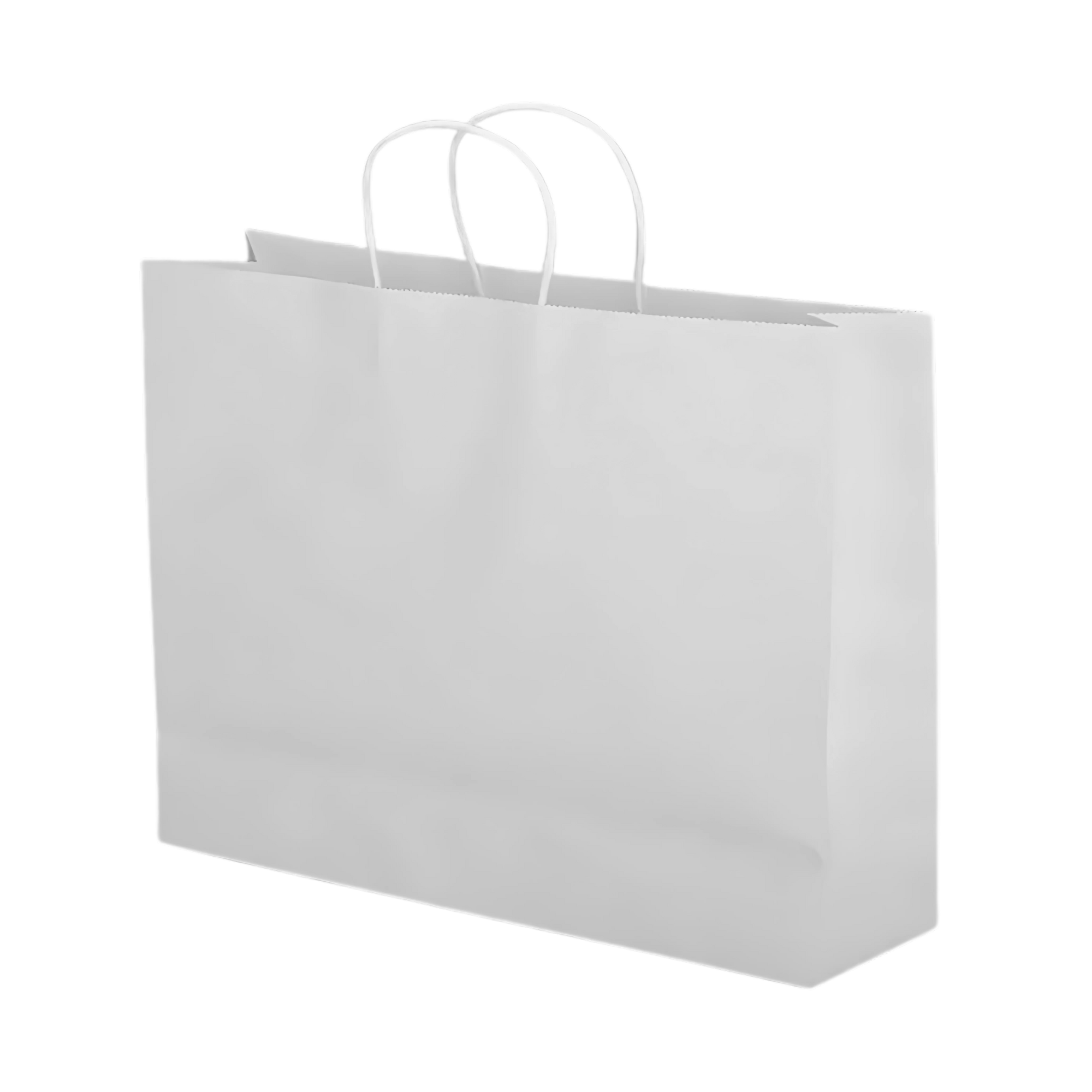 Kraft Paper Bag White Landscape Includes Twisted Paper Handle