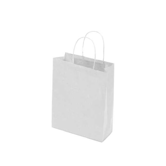Kraft Paper Bag White Small Includes Twisted Paper Handle