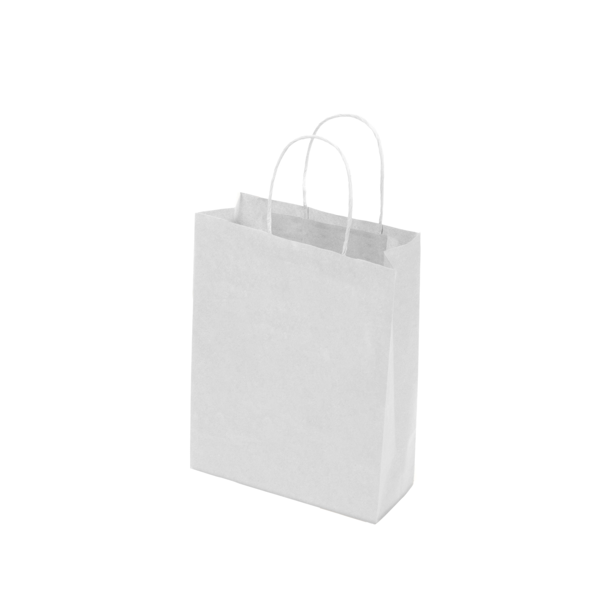 Kraft Paper Bag White Small Includes Twisted Paper Handle
