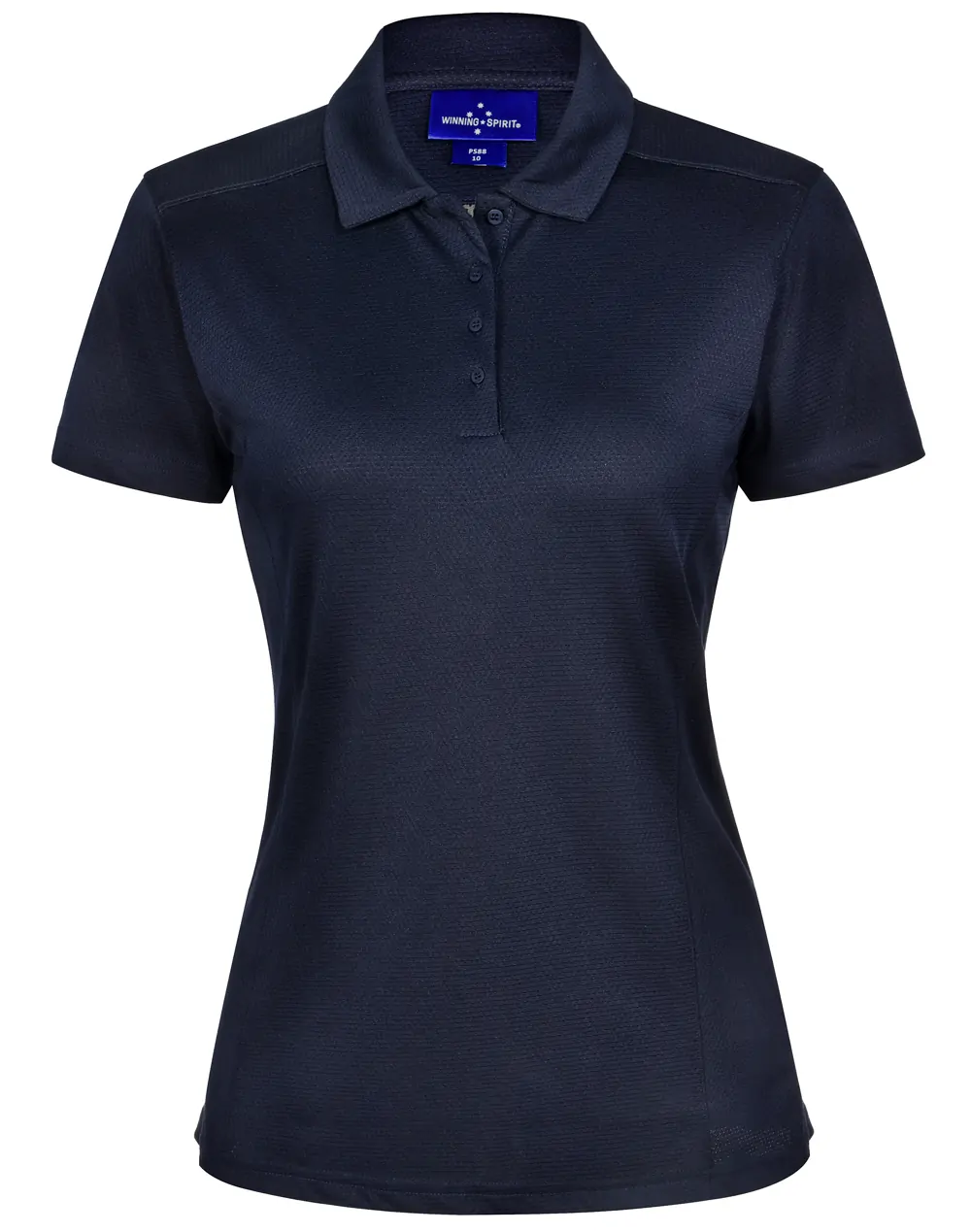PS88_Navy_l Bamboo Charcoal Corporate Short Sleeve Polo Ladies