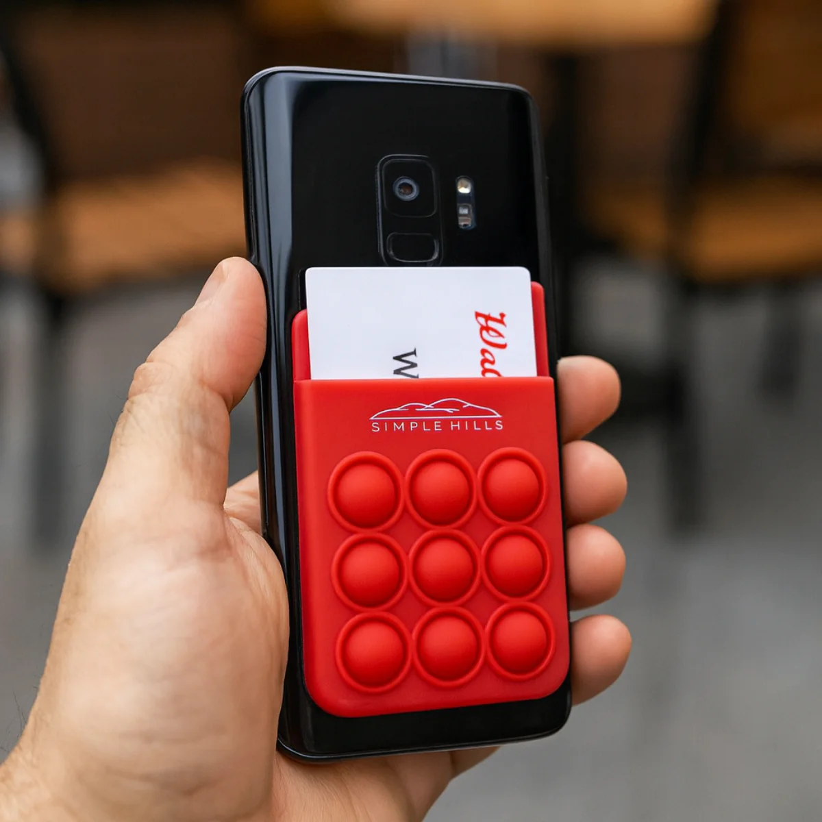 Popper Stress Reliever Silicone Phone Wallet