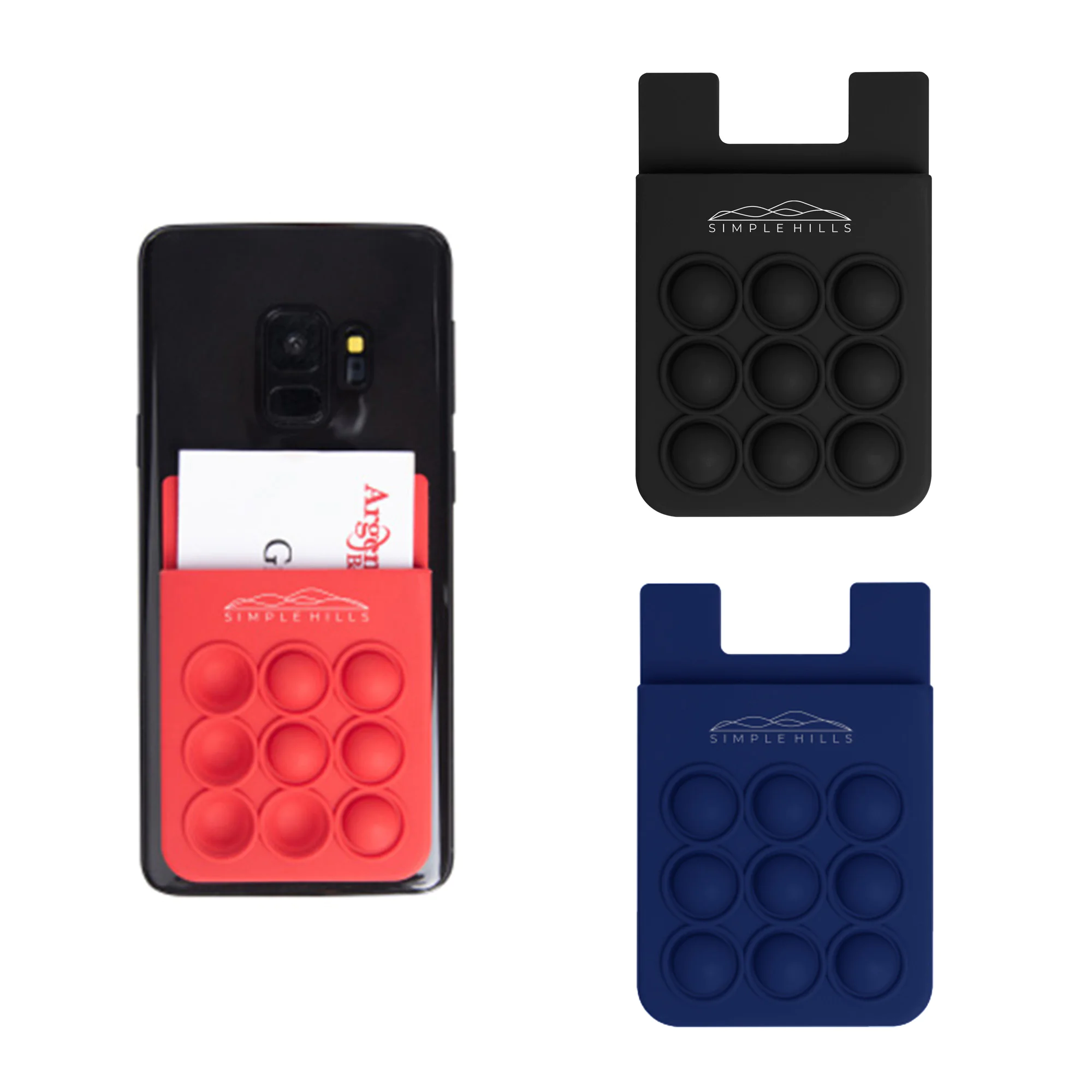 Popper Stress Reliever Silicone Phone Wallet