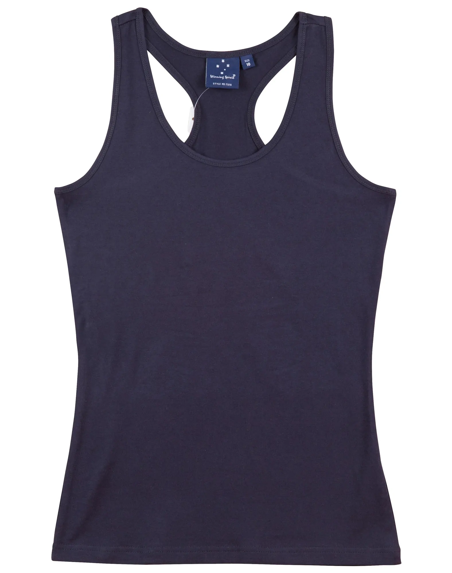 TS21A_Navy_l Stretch Raceback Singlet Ladies’